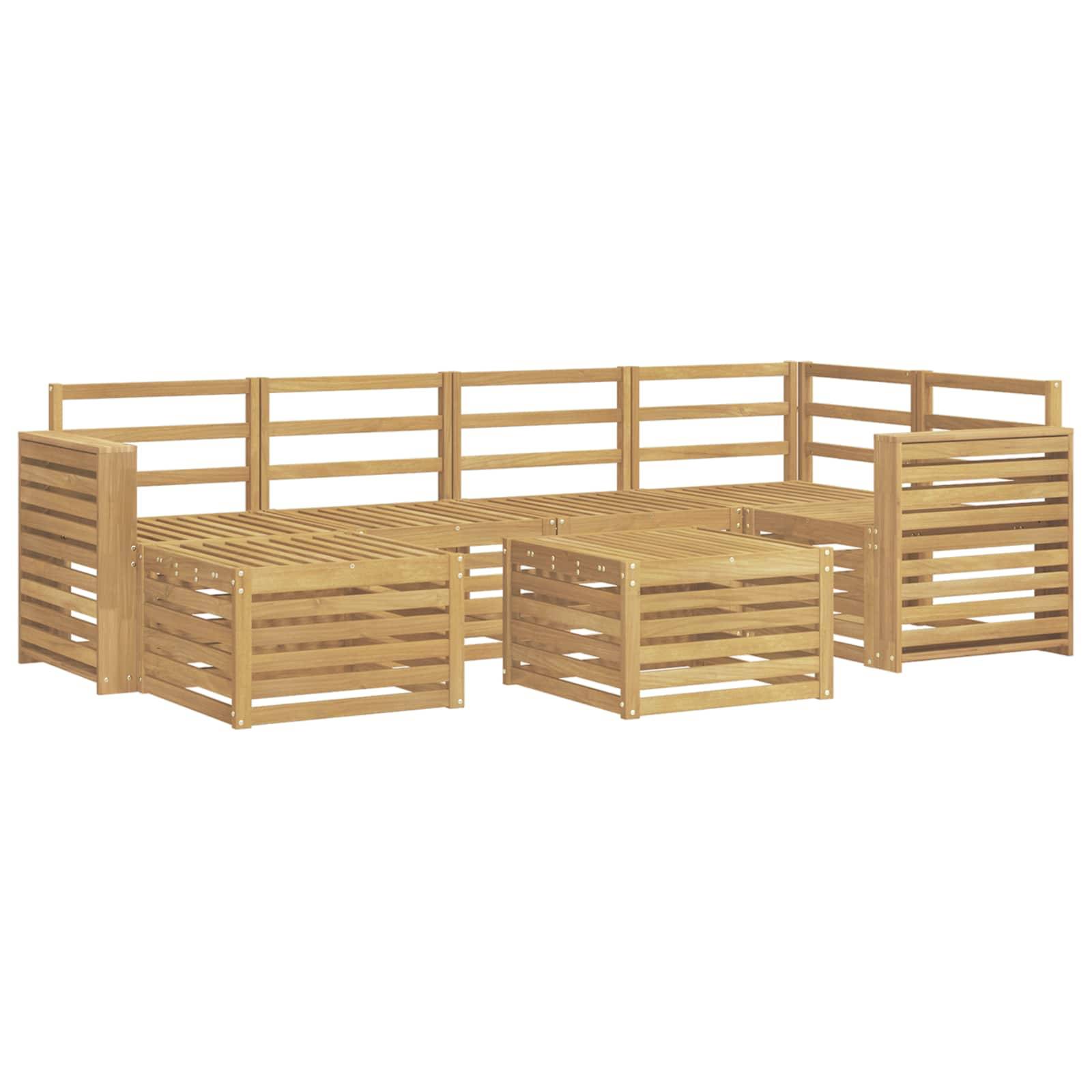 vidaXL Outdoor-Sofagarnitur 7 pcs Weiß Polyester