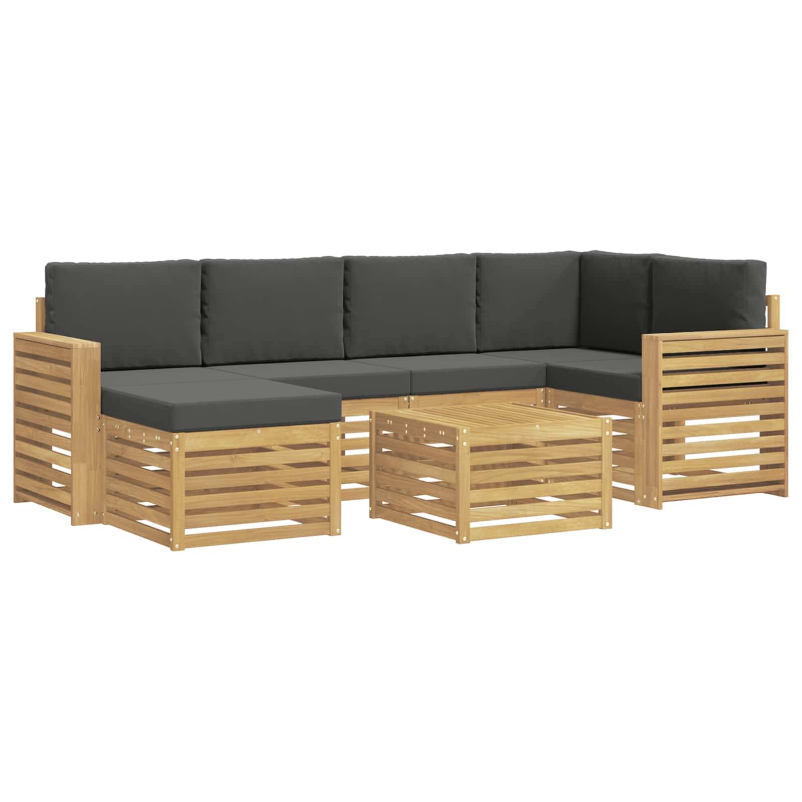 vidaXL Outdoor-Sofagarnitur 7 pcs Weiß und Anthrazit Polyester