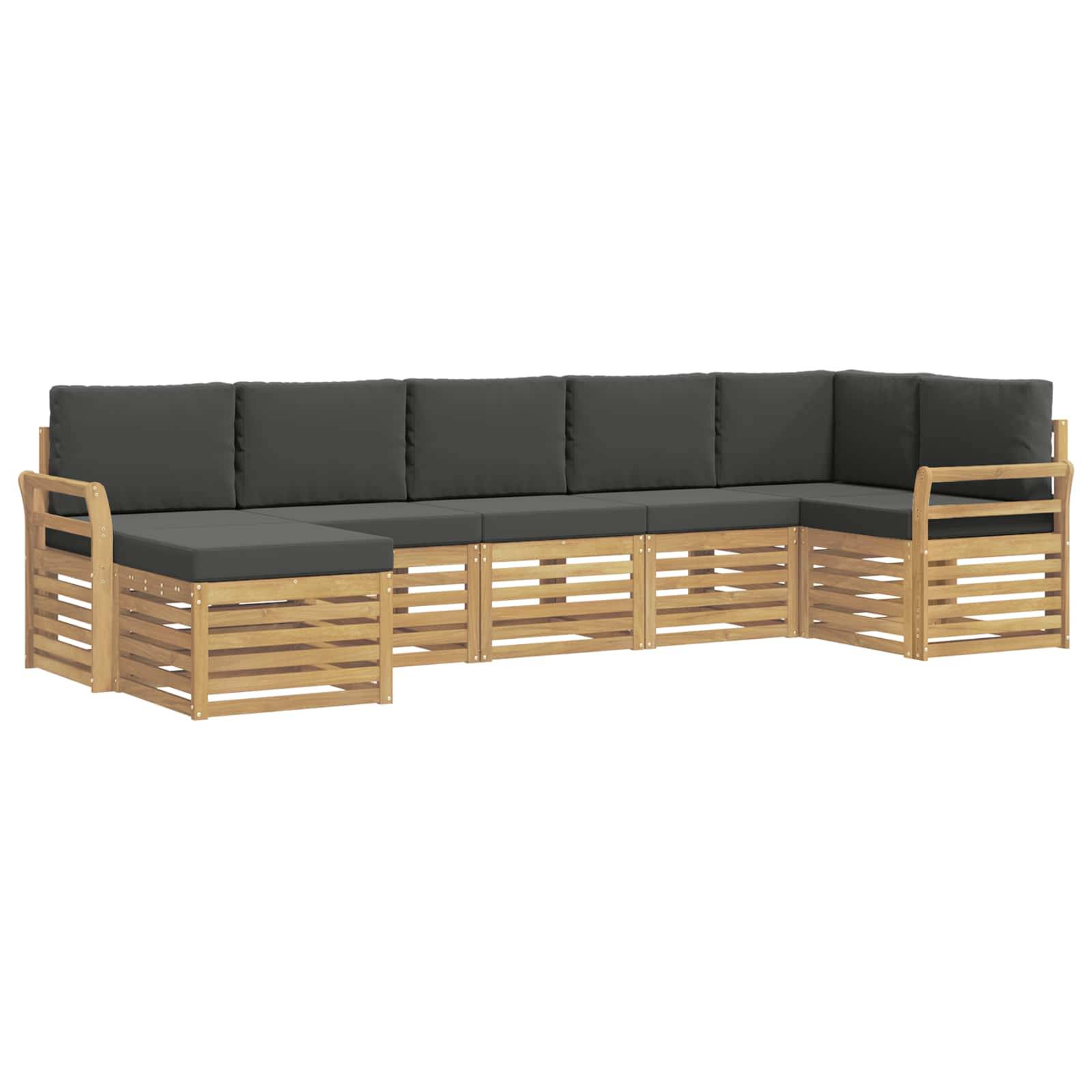 vidaXL Outdoor-Sofagarnitur 7 pcs Weiß und Anthrazit