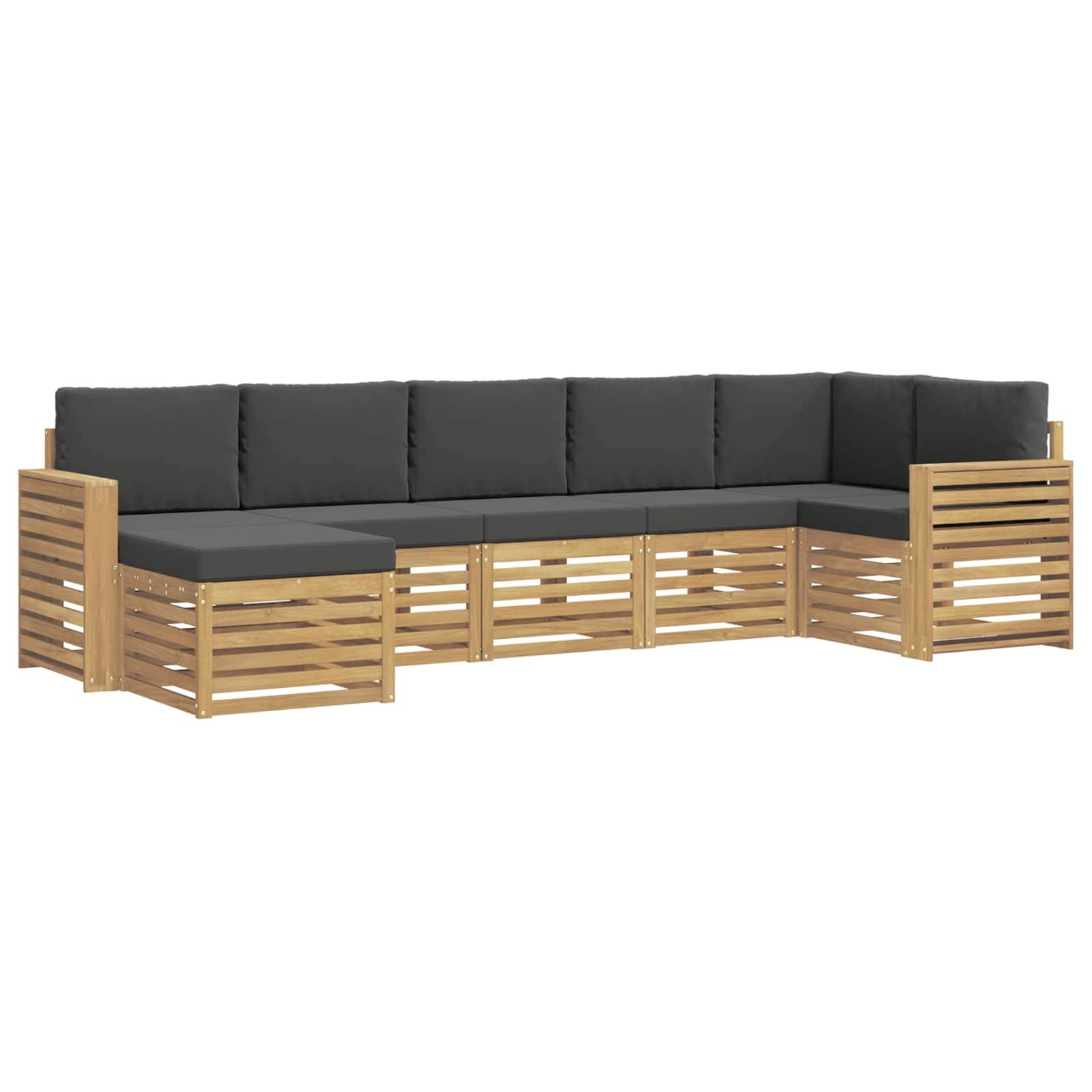 vidaXL Outdoor-Sofagarnitur 7 pcs Weiß und Anthrazit