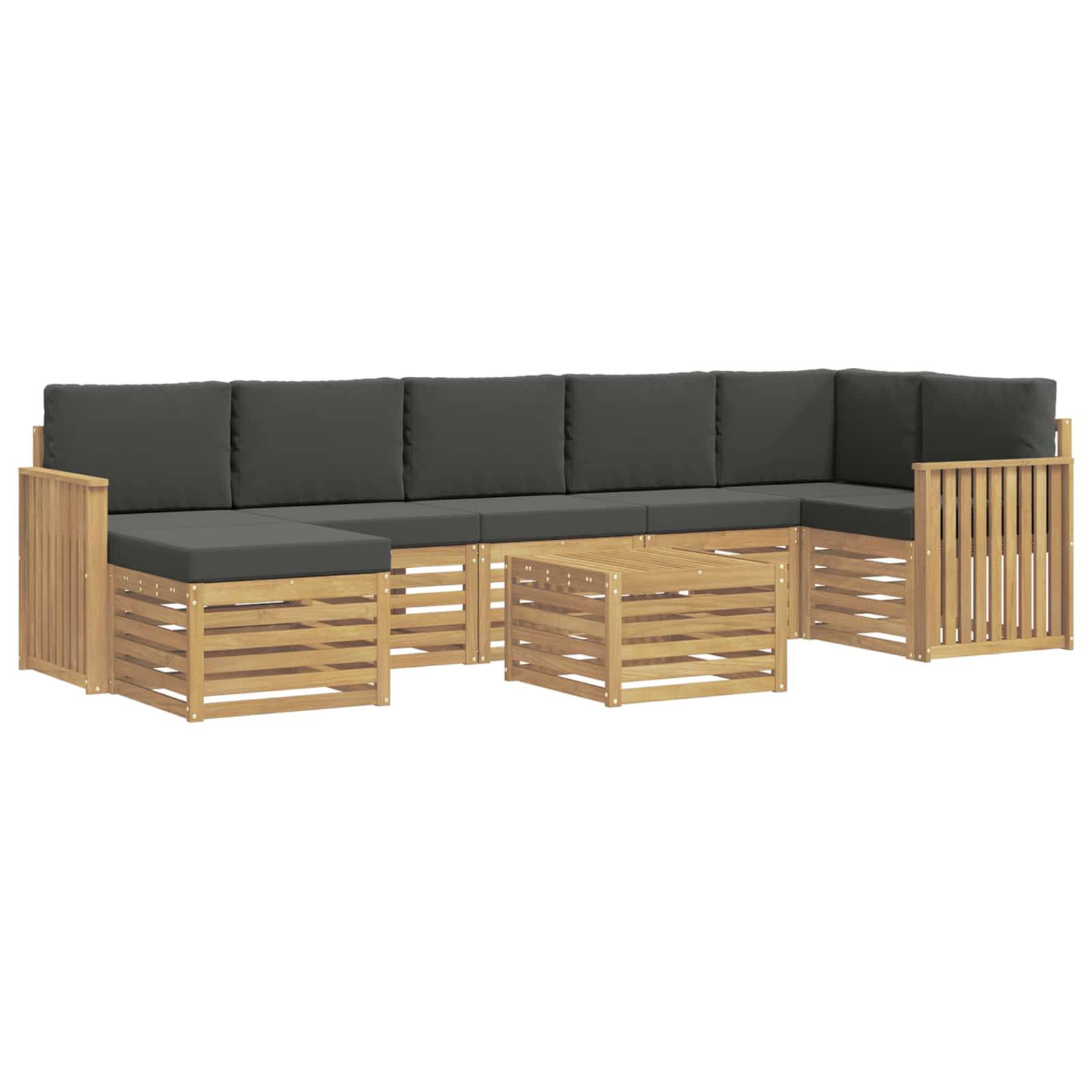 vidaXL Outdoor-Sofagarnitur 8 pcs Weiß und Anthrazit 59 x 59 x 37 cm