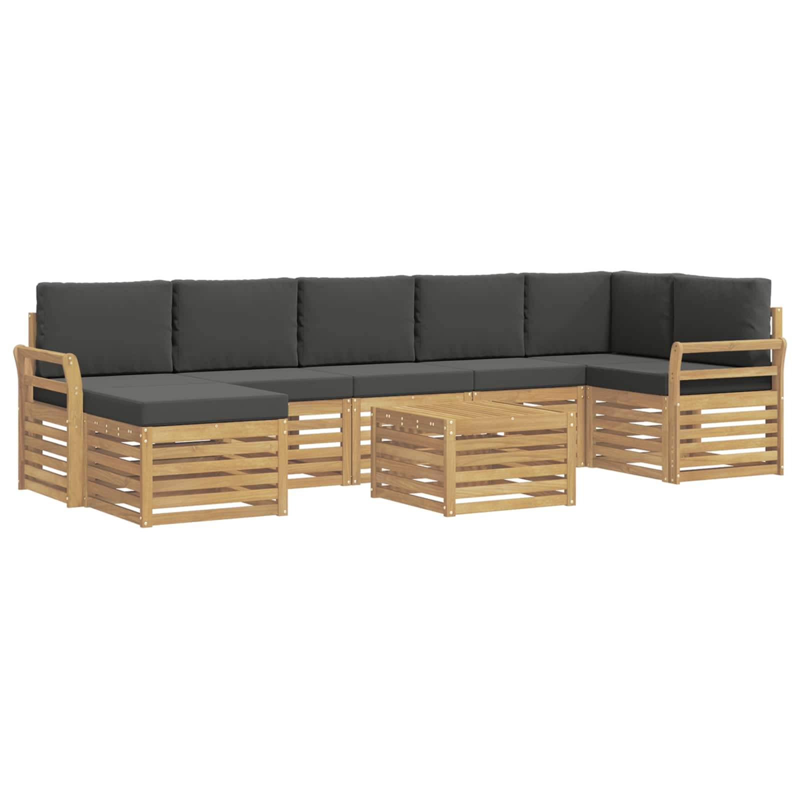vidaXL Outdoor-Sofagarnitur 8 pcs Weiß und Anthrazit 59 x 59 x 37 cm