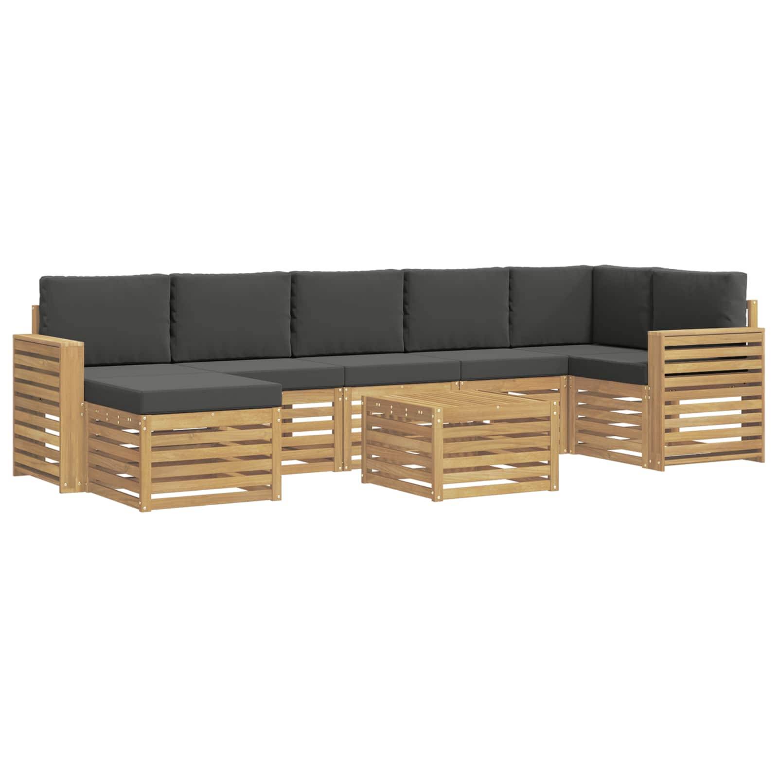 vidaXL Outdoor-Sofagarnitur 8 pcs Weiß und Anthrazit 59 x 59 x 37 cm