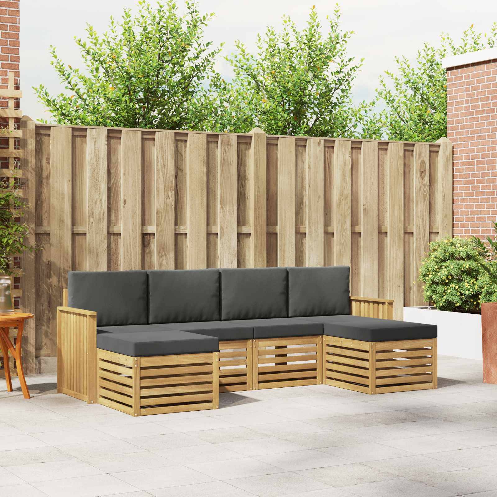 vidaXL Outdoor-Sofagarnitur 6 pcs Weiß und Anthrazit