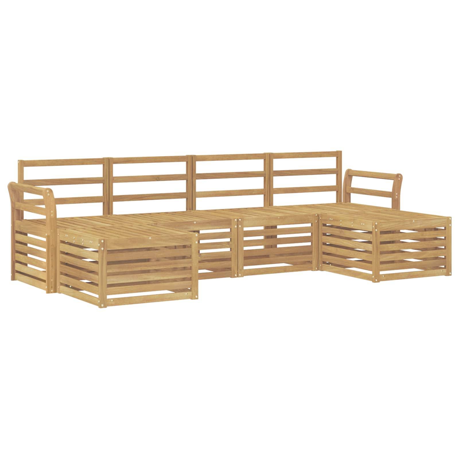 vidaXL Outdoor-Sofagarnitur 6 pcs Weiß 253 x 122,5 x 73 cm