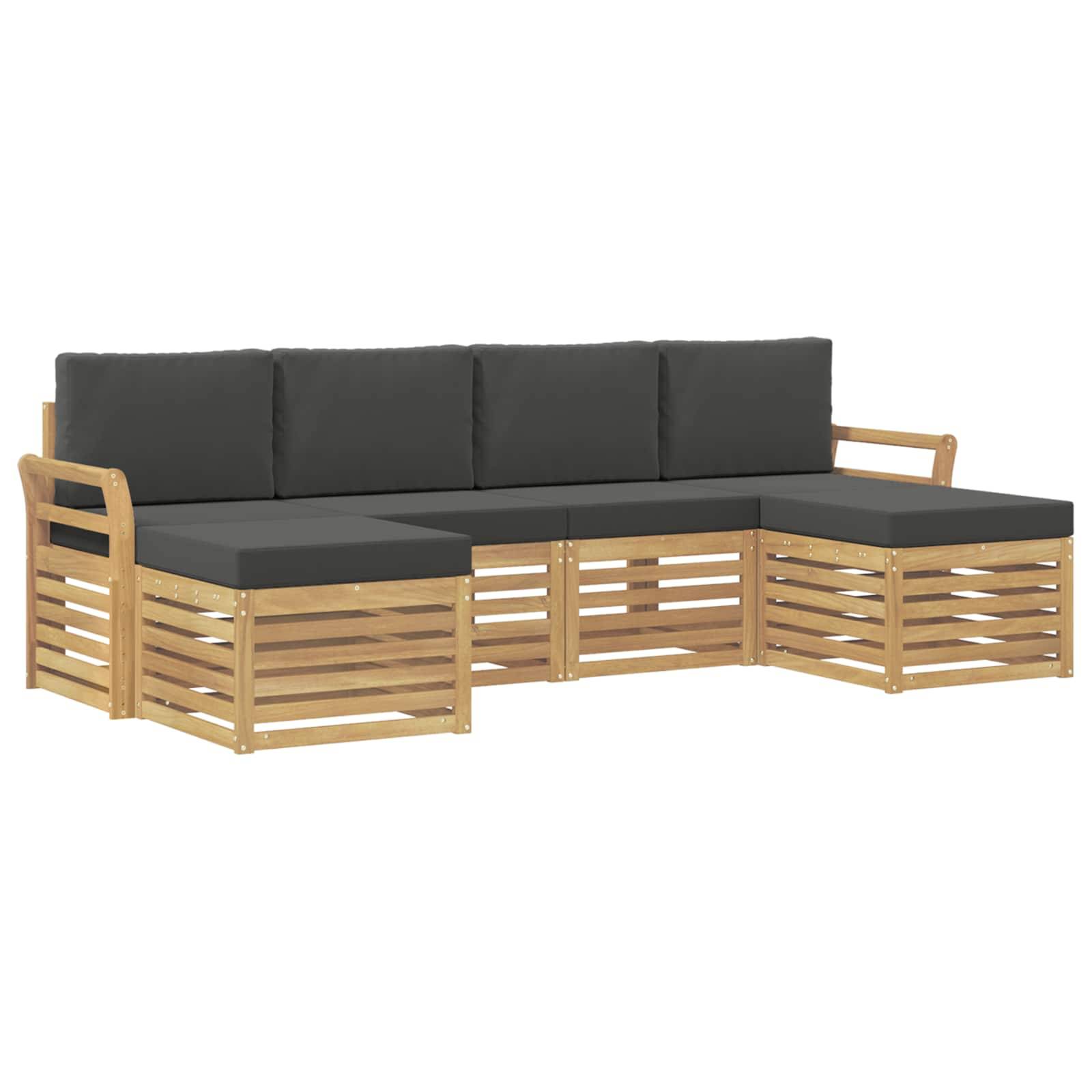 vidaXL Outdoor-Sofagarnitur 6 pcs Weiß und Anthrazit