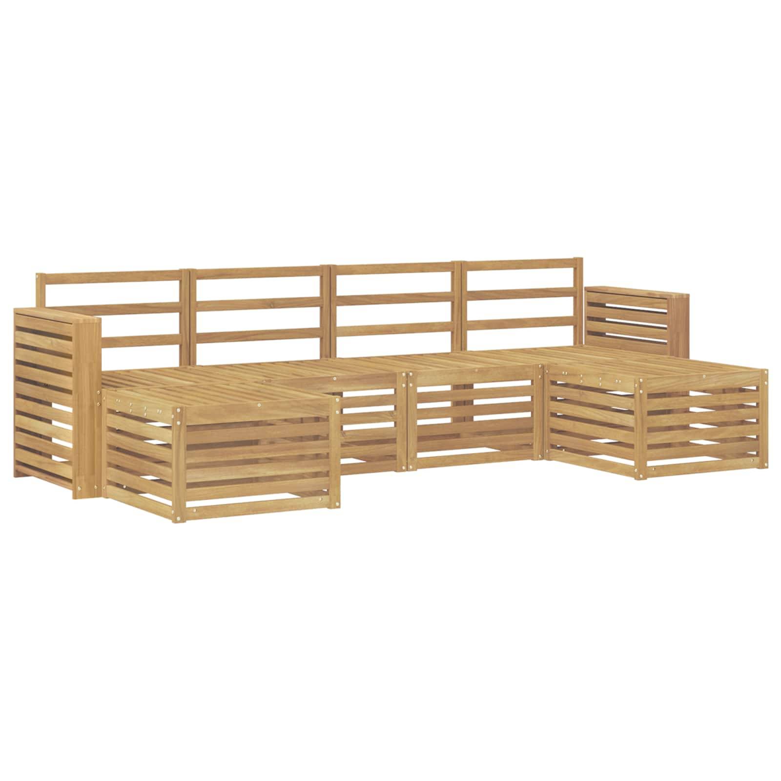 vidaXL Outdoor-Sofagarnitur 6 pcs Weiß 257 x 122,5 x 73 cm