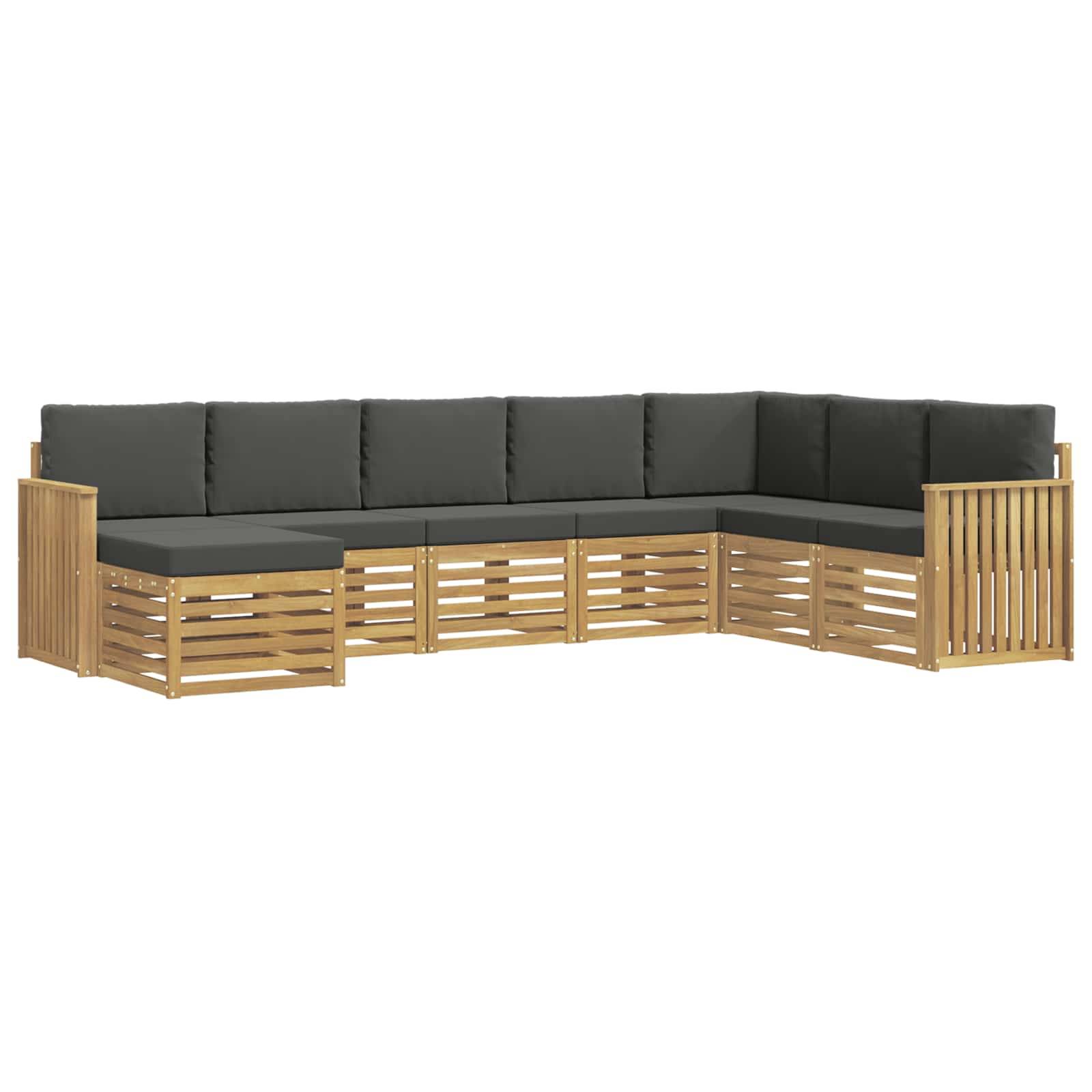 vidaXL Outdoor-Sofagarnitur 8 pcs Weiß und Anthrazit