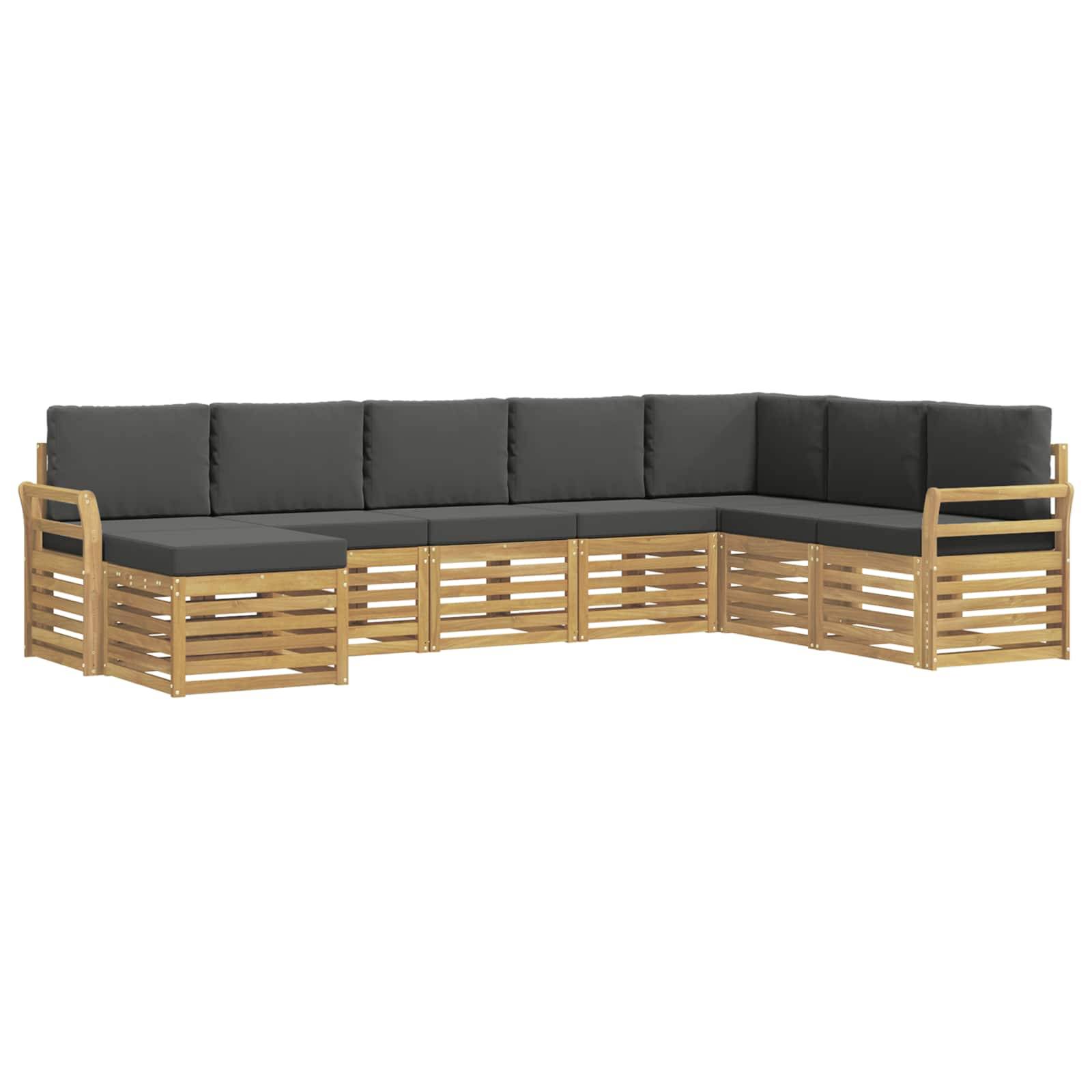 vidaXL Outdoor-Sofagarnitur 8 pcs Weiß und Anthrazit 308 x 190 x 73 cm