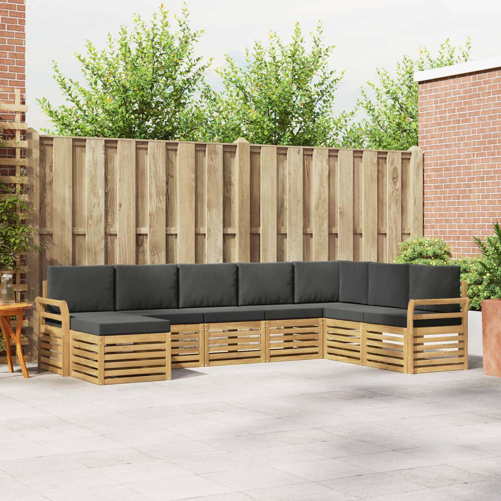 vidaXL Outdoor-Sofagarnitur 8 pcs Weiß und Anthrazit 308 x 190 x 73 cm