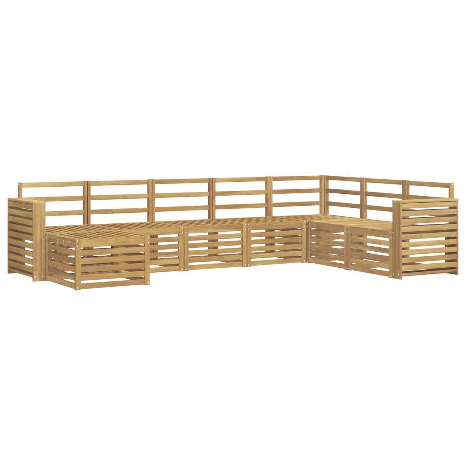 vidaXL Outdoor-Sofagarnitur 8 pcs Weiß 310 x 191,5 x 73 cm