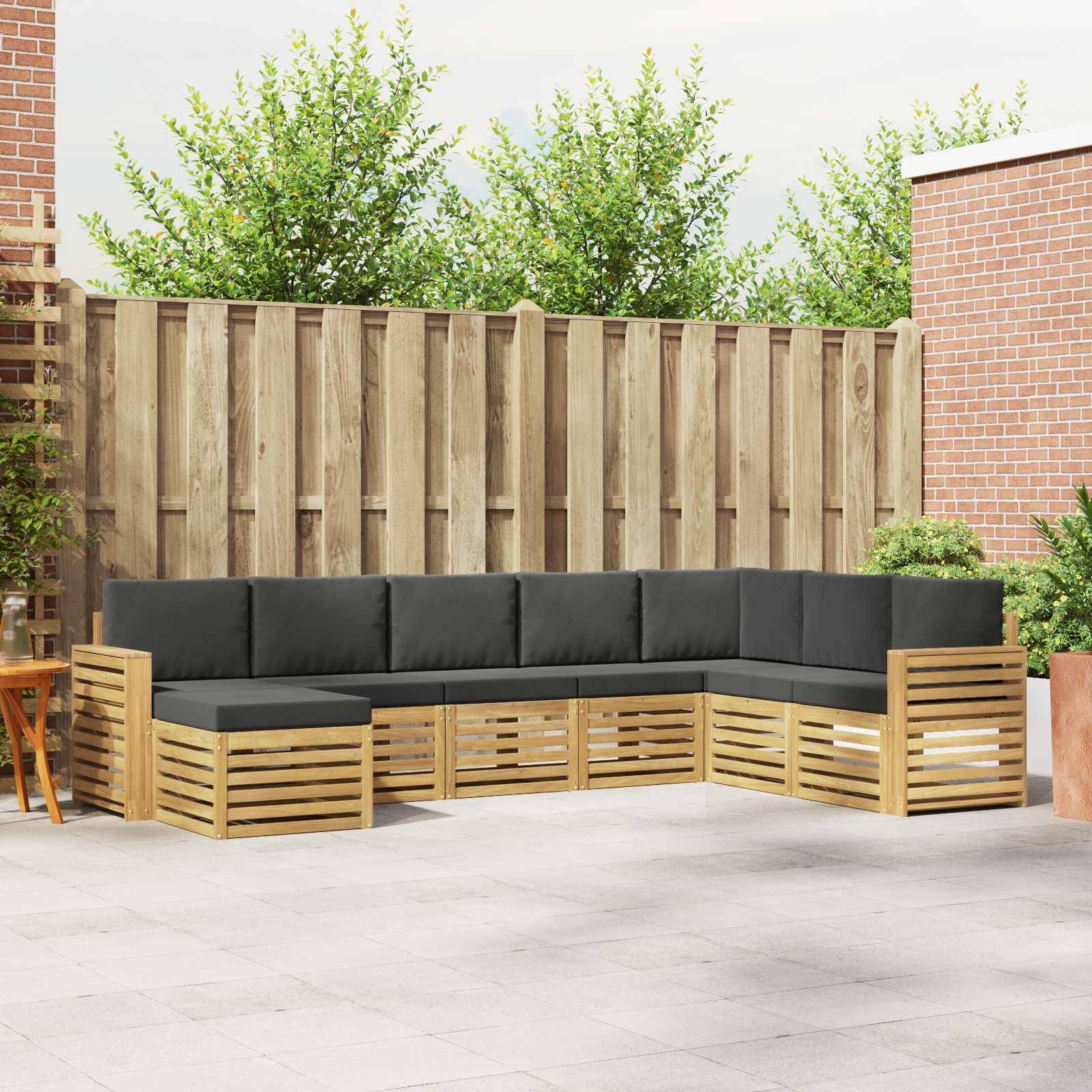 vidaXL Outdoor-Sofagarnitur 8 pcs Weiß und Anthrazit