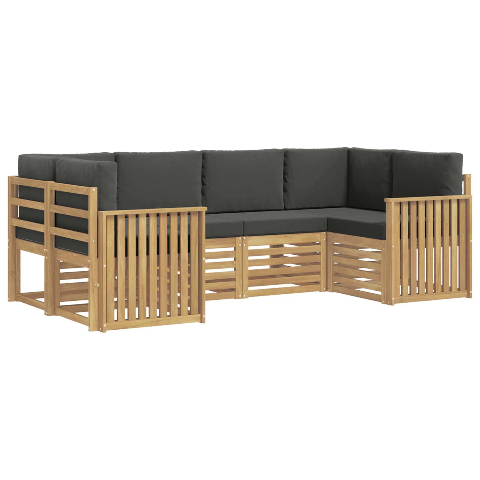 vidaXL Outdoor-Sofagarnitur 6 pcs Weiß und Anthrazit