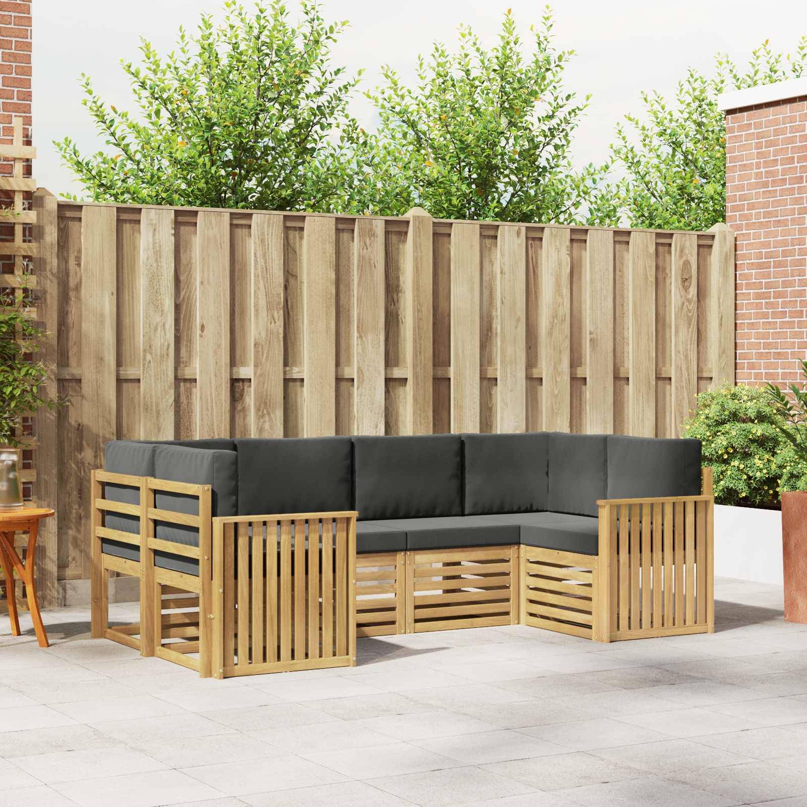vidaXL Outdoor-Sofagarnitur 6 pcs Weiß und Anthrazit