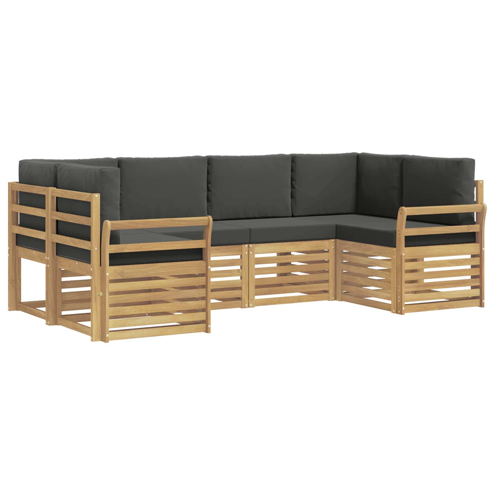 vidaXL Outdoor-Sofagarnitur 6 pcs Weiß und Anthrazit