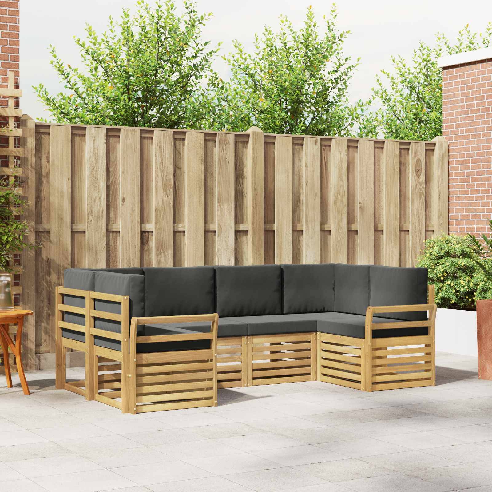 vidaXL Outdoor-Sofagarnitur 6 pcs Weiß und Anthrazit
