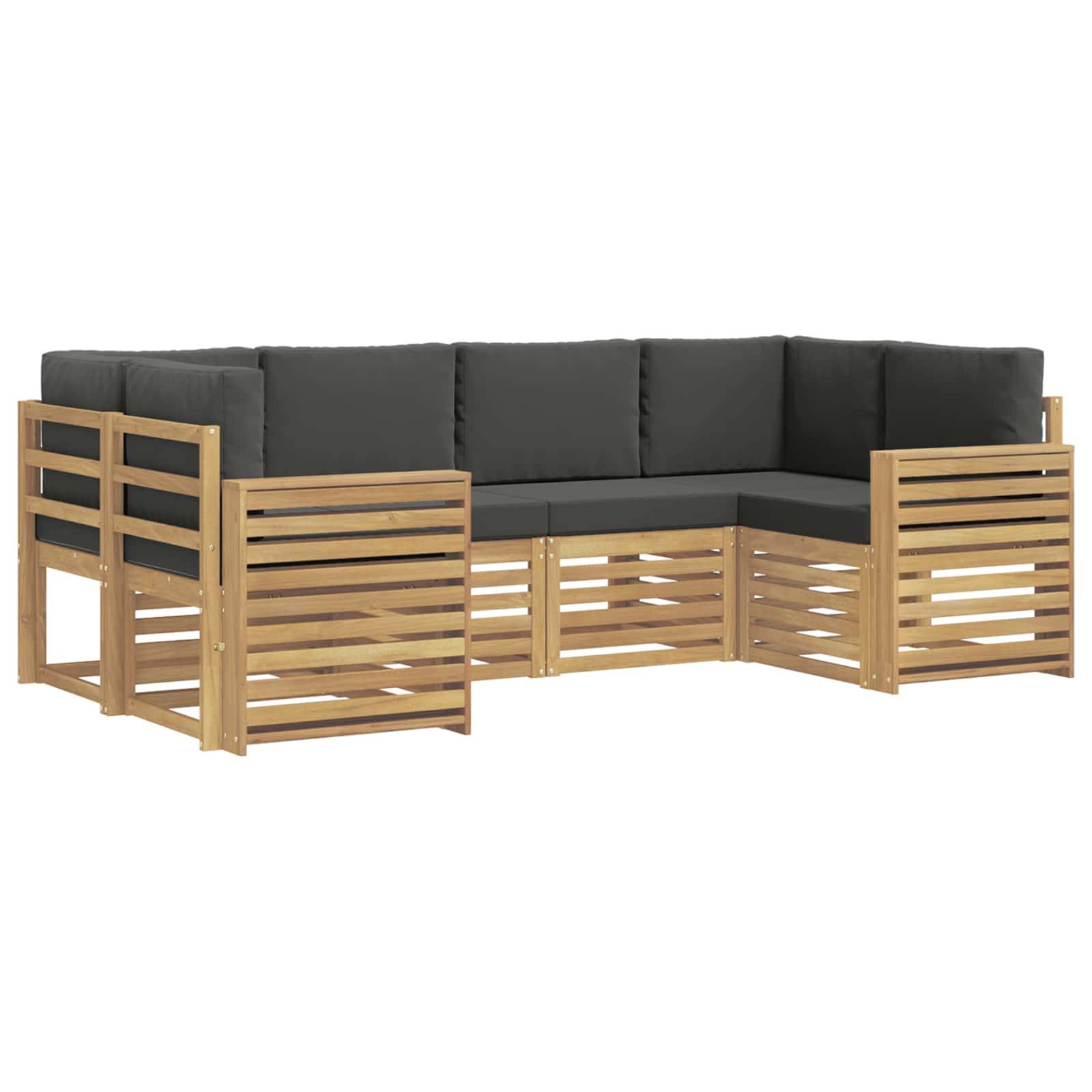 vidaXL Outdoor-Sofagarnitur 6 pcs Weiß und Anthrazit