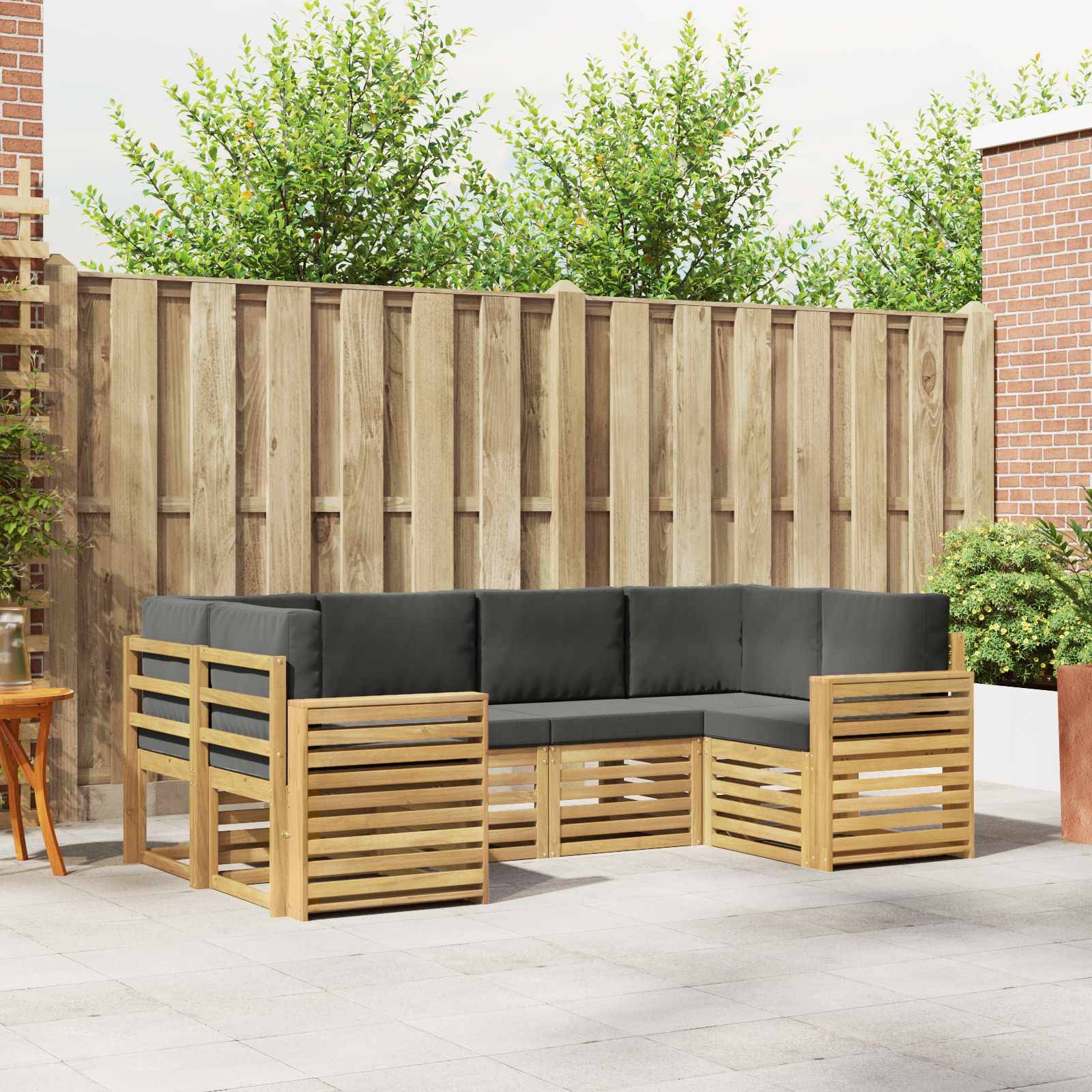 vidaXL Outdoor-Sofagarnitur 6 pcs Weiß und Anthrazit