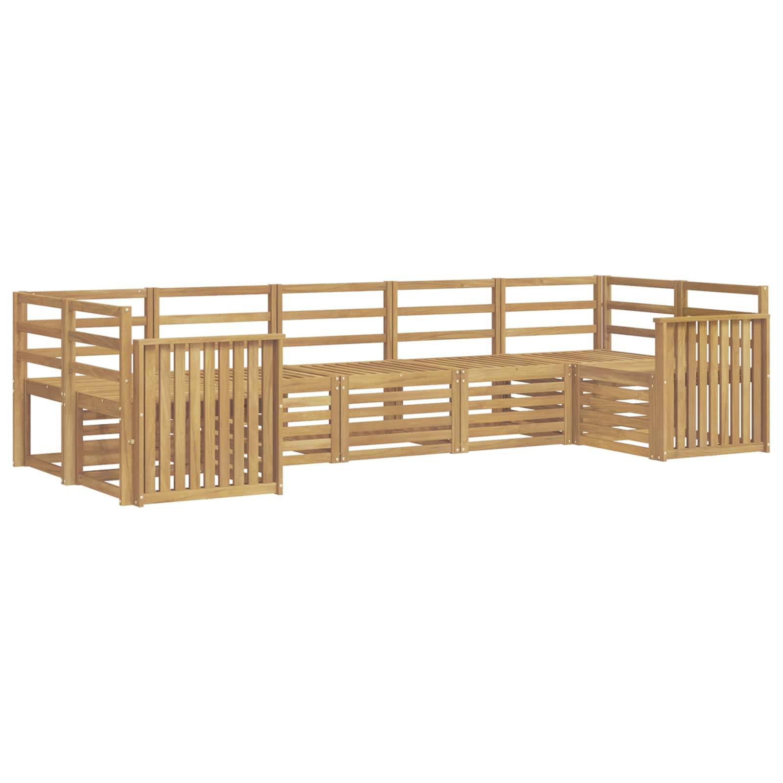 vidaXL Outdoor-Sofagarnitur 7 pcs Weiß 304 x 128,5 x 73 cm