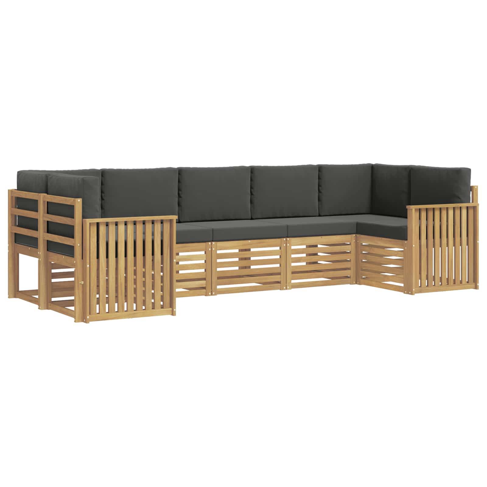 vidaXL Outdoor-Sofagarnitur 7 pcs Weiß und Anthrazit