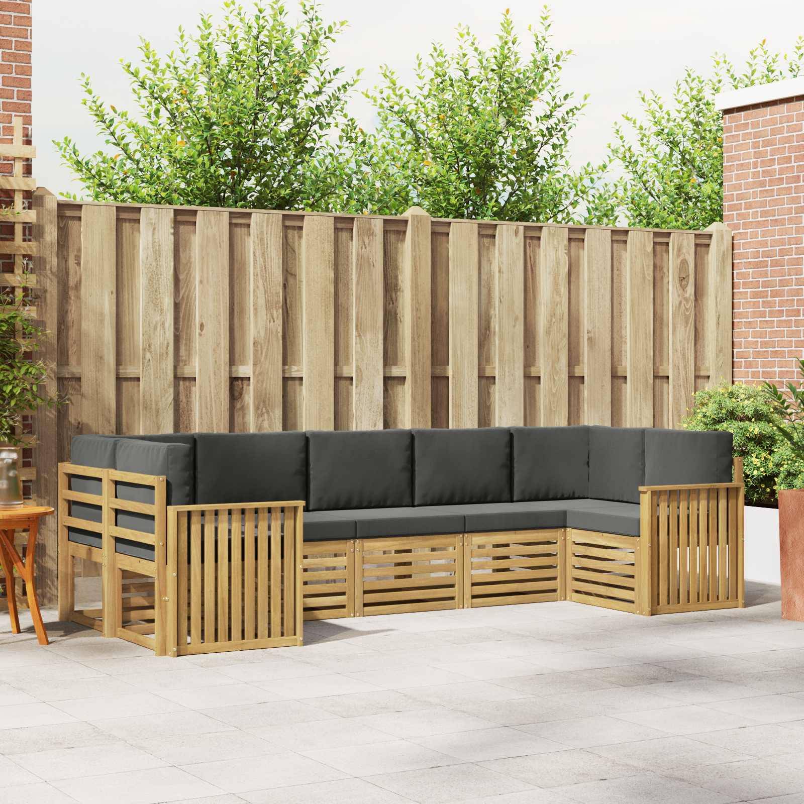vidaXL Outdoor-Sofagarnitur 7 pcs Weiß und Anthrazit