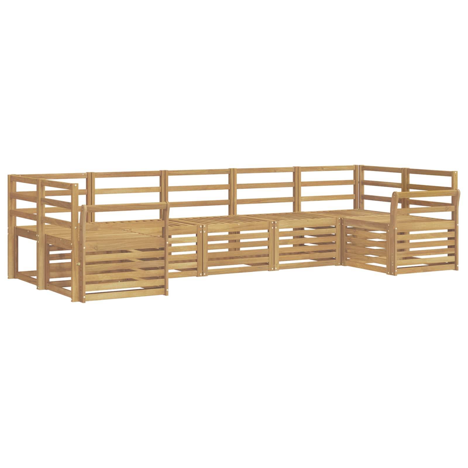 vidaXL Outdoor-Sofagarnitur 7 pcs Weiß 304 x 130,5 x 73 cm