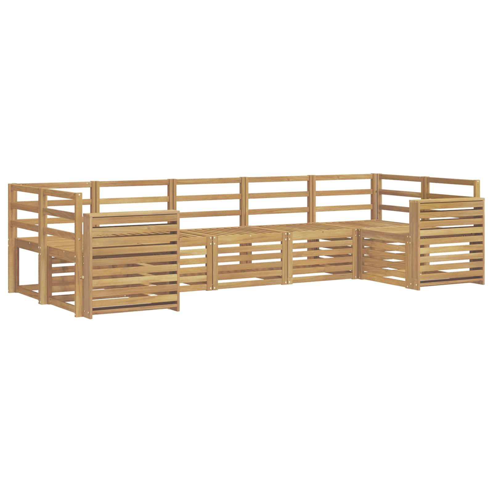 vidaXL Outdoor-Sofagarnitur 7 pcs Weiß 304 x 132,5 x 73 cm