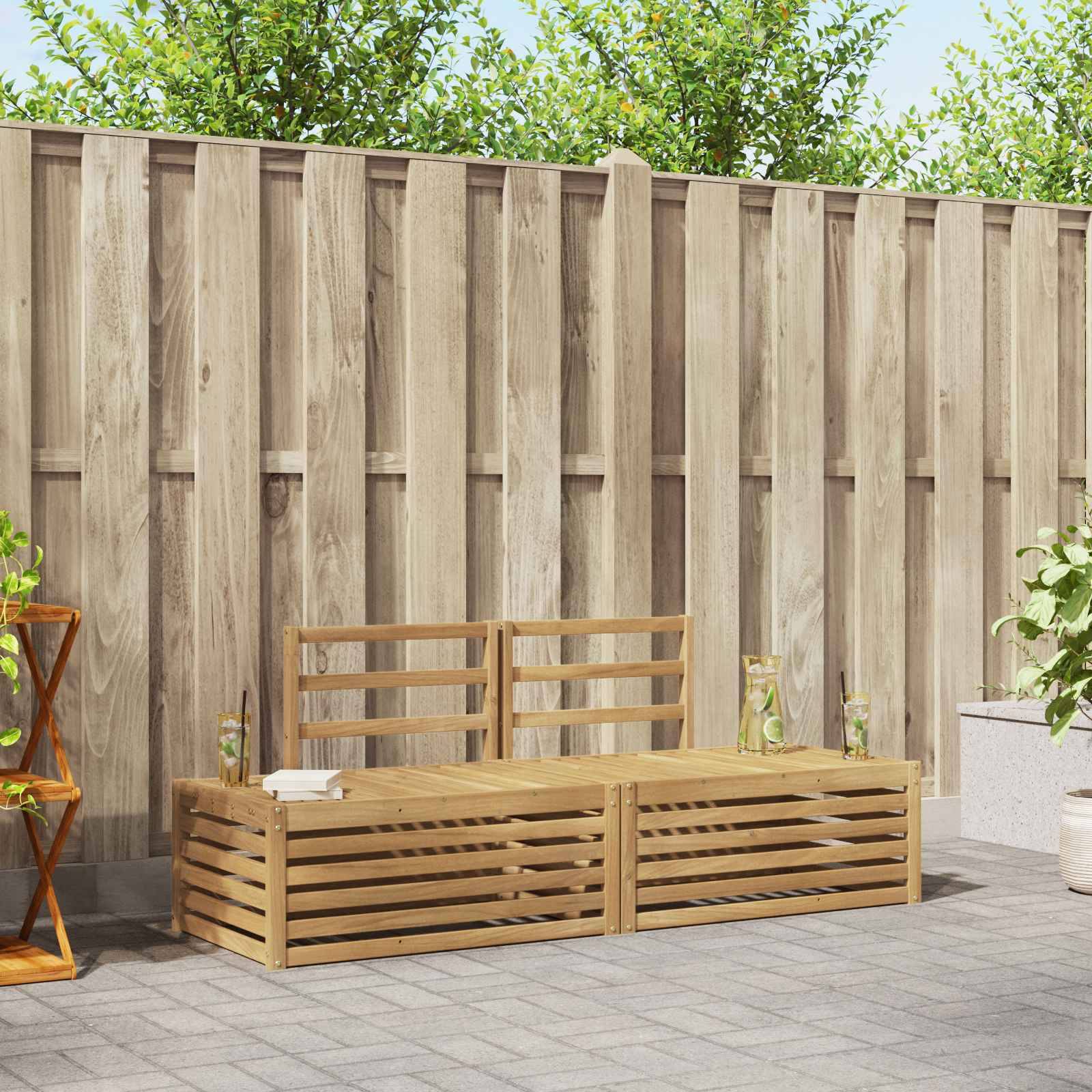 vidaXL Outdoor-Sofagarnitur 3 Stück Weiß 182,5 x 63 x 73 cm