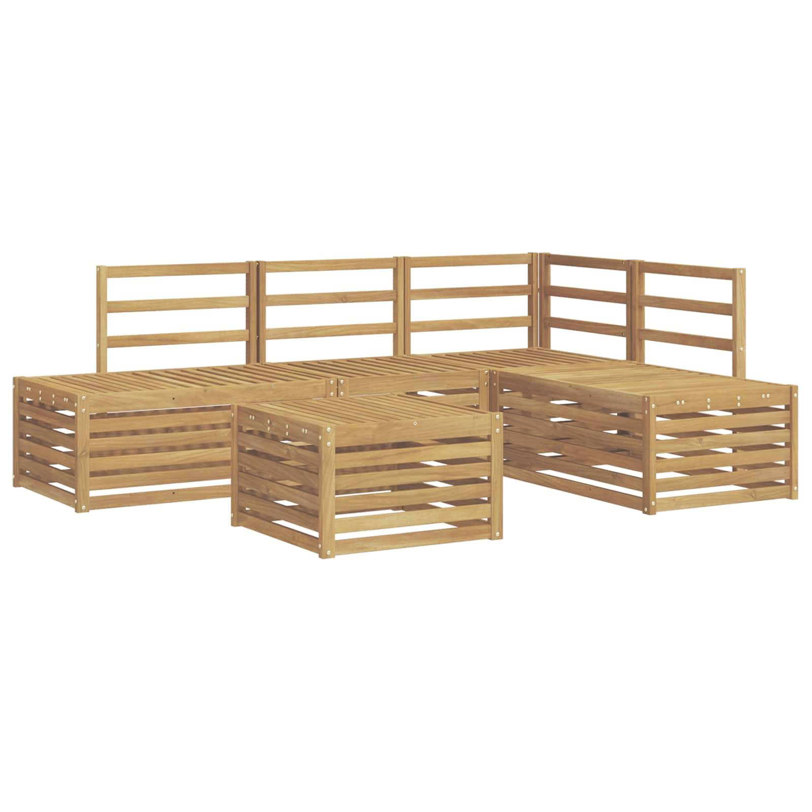 vidaXL Outdoor-Sofagarnitur 5 Stück Weiß
