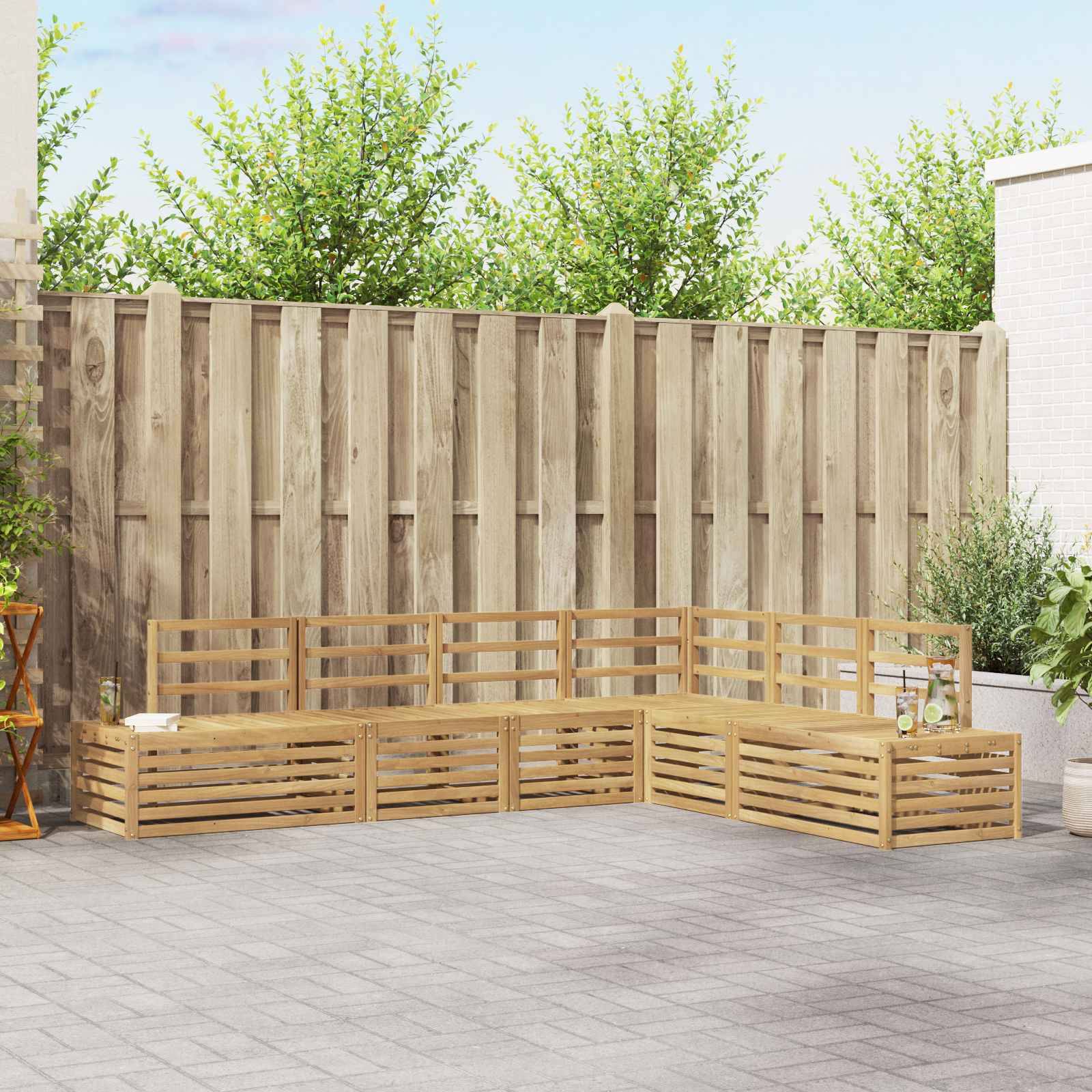 vidaXL Outdoor-Sofagarnitur 6 Stück Weiß