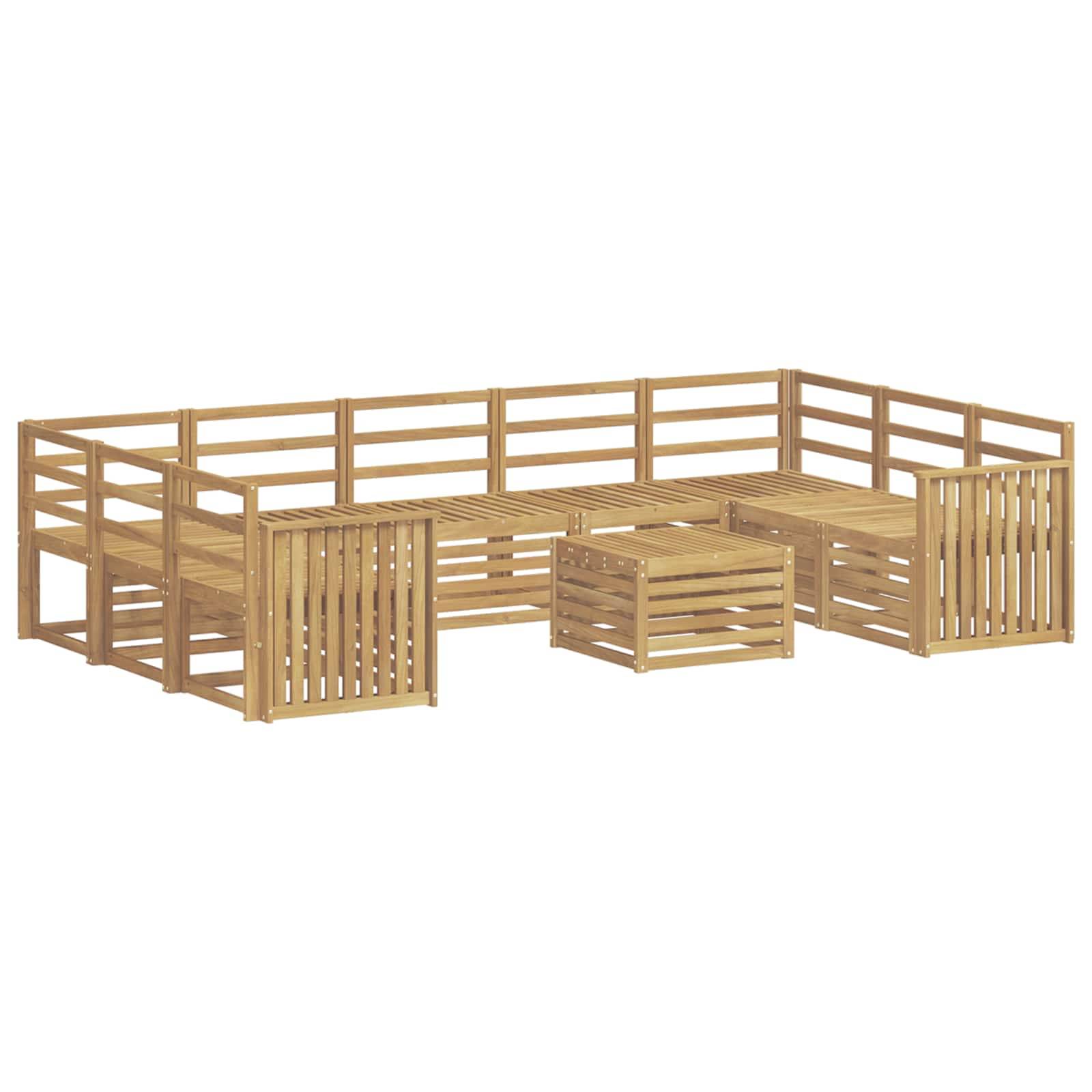 vidaXL Outdoor-Sofagarnitur 10 pcs Weiß 59 x 59 x 37 cm