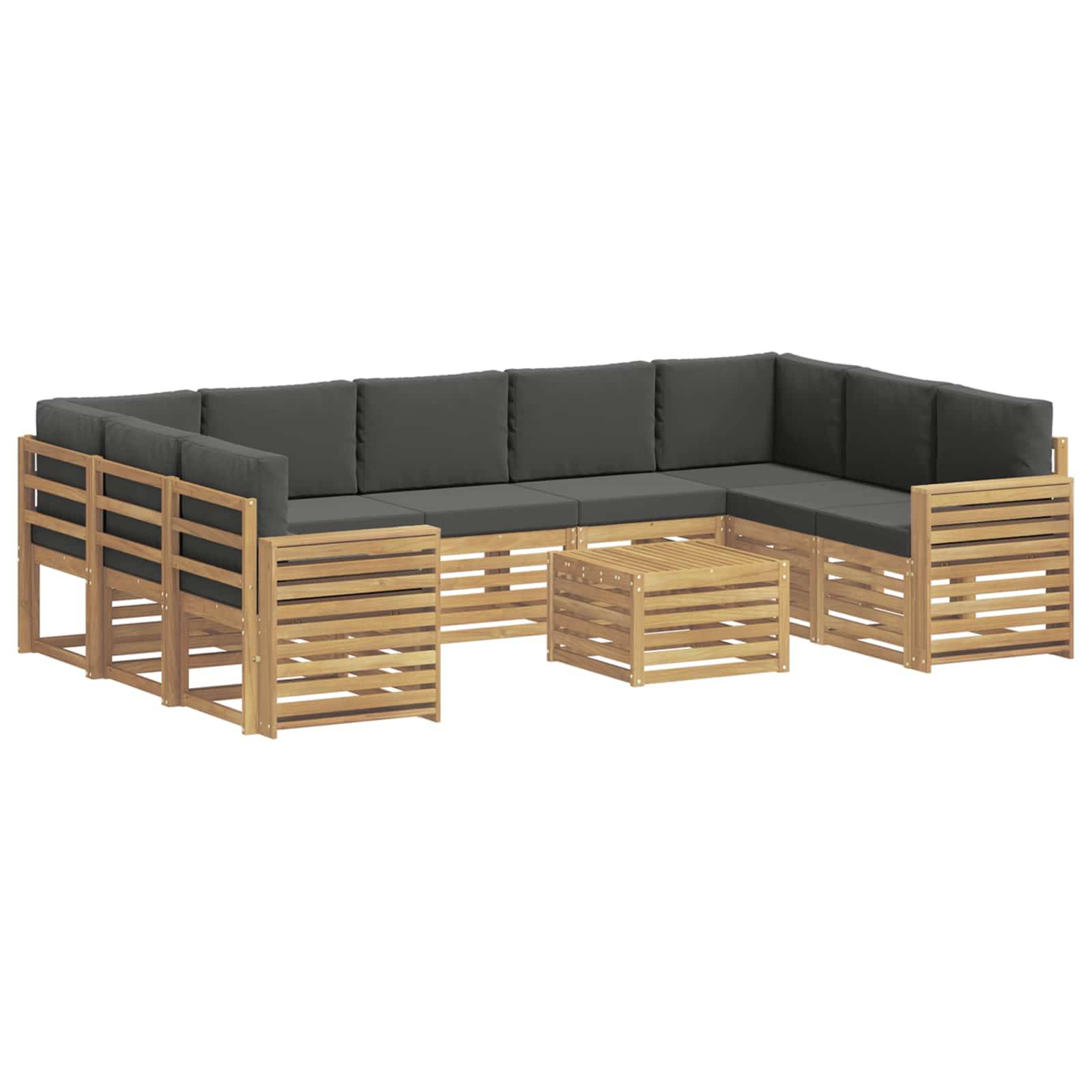 vidaXL Outdoor-Sofagarnitur 10 pcs Weiß und Anthrazit 59 x 59 x 37 cm