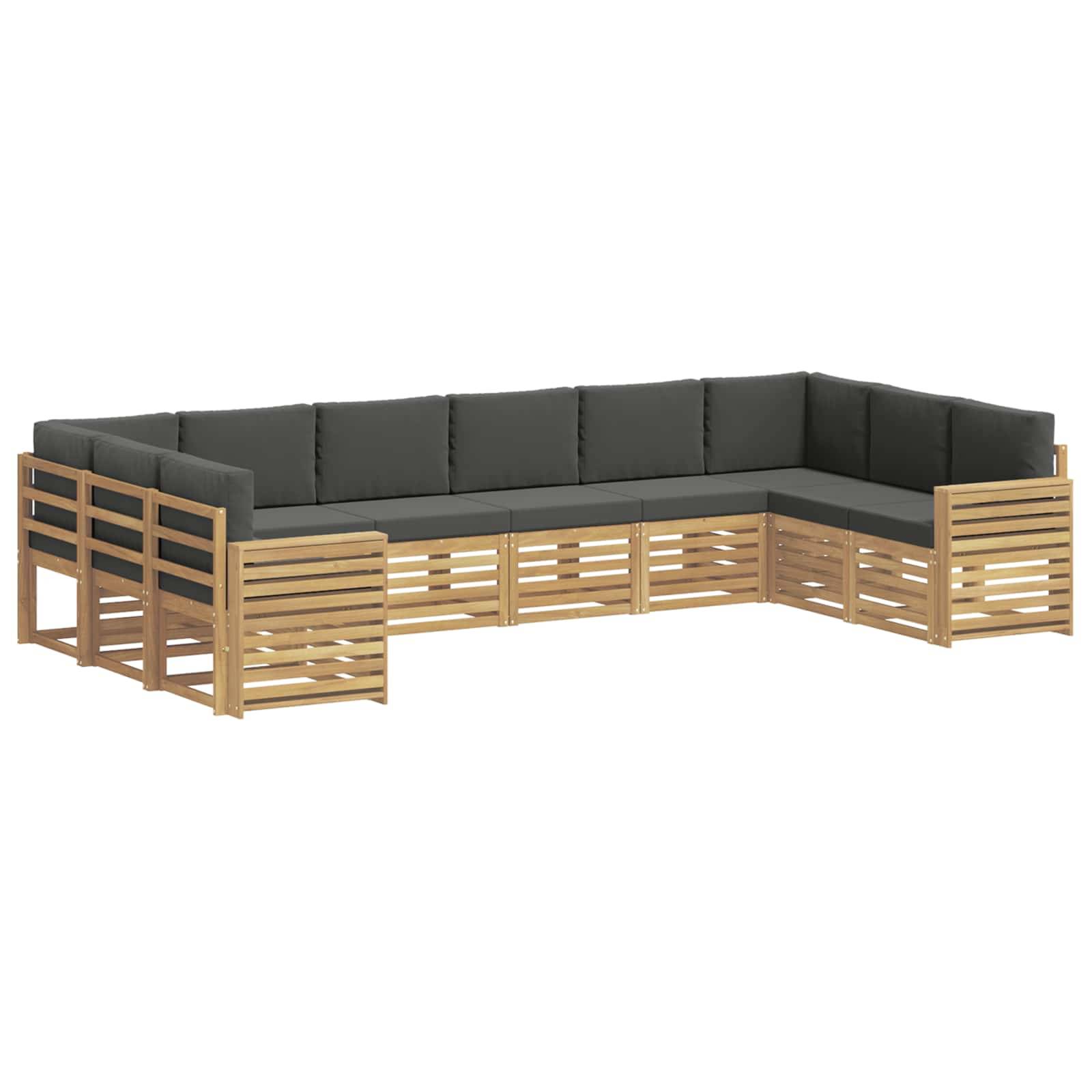 vidaXL Outdoor-Sofagarnitur 10 pcs Weiß und Anthrazit