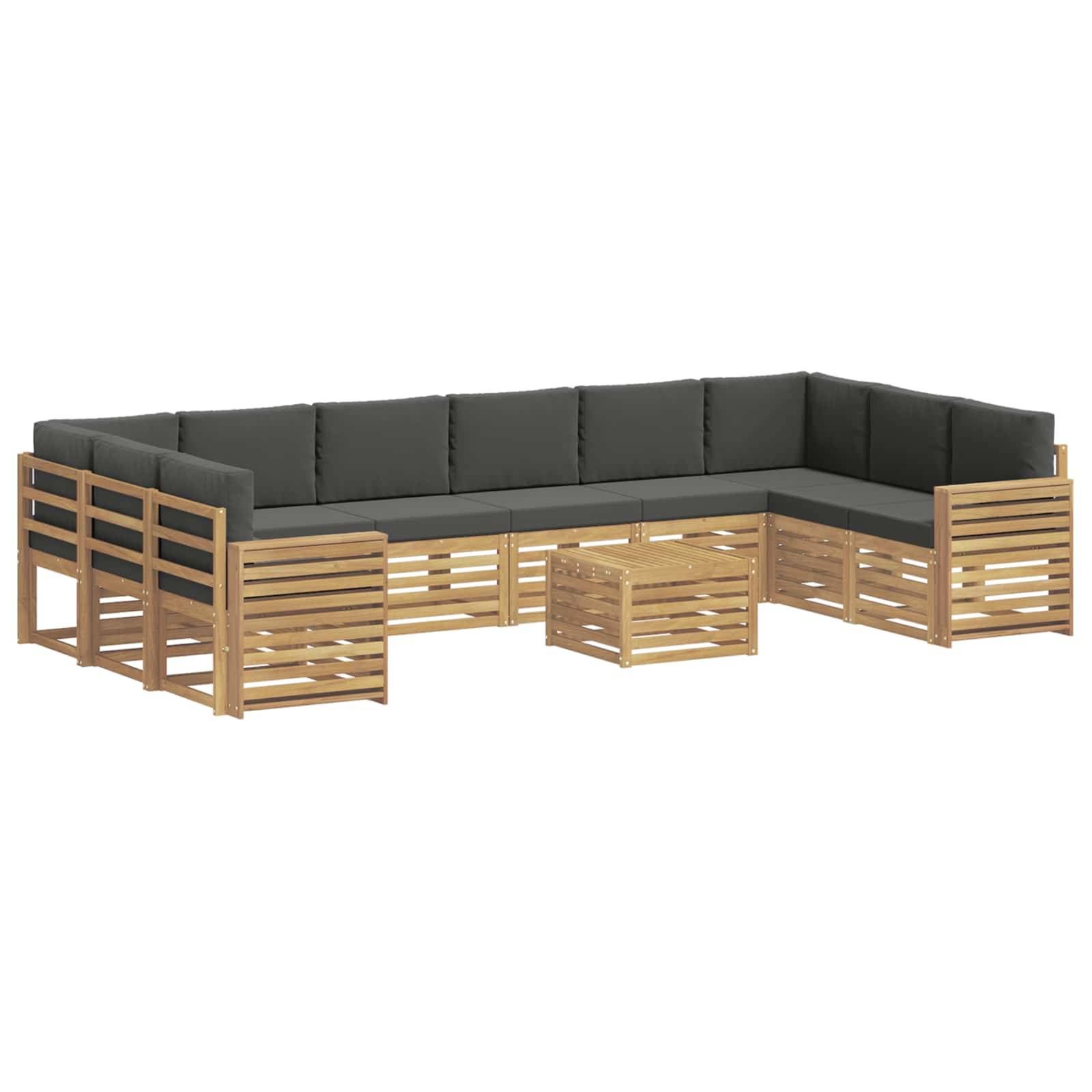 vidaXL Outdoor-Sofagarnitur 11 pcs Weiß und Anthrazit 59 x 59 x 37 cm