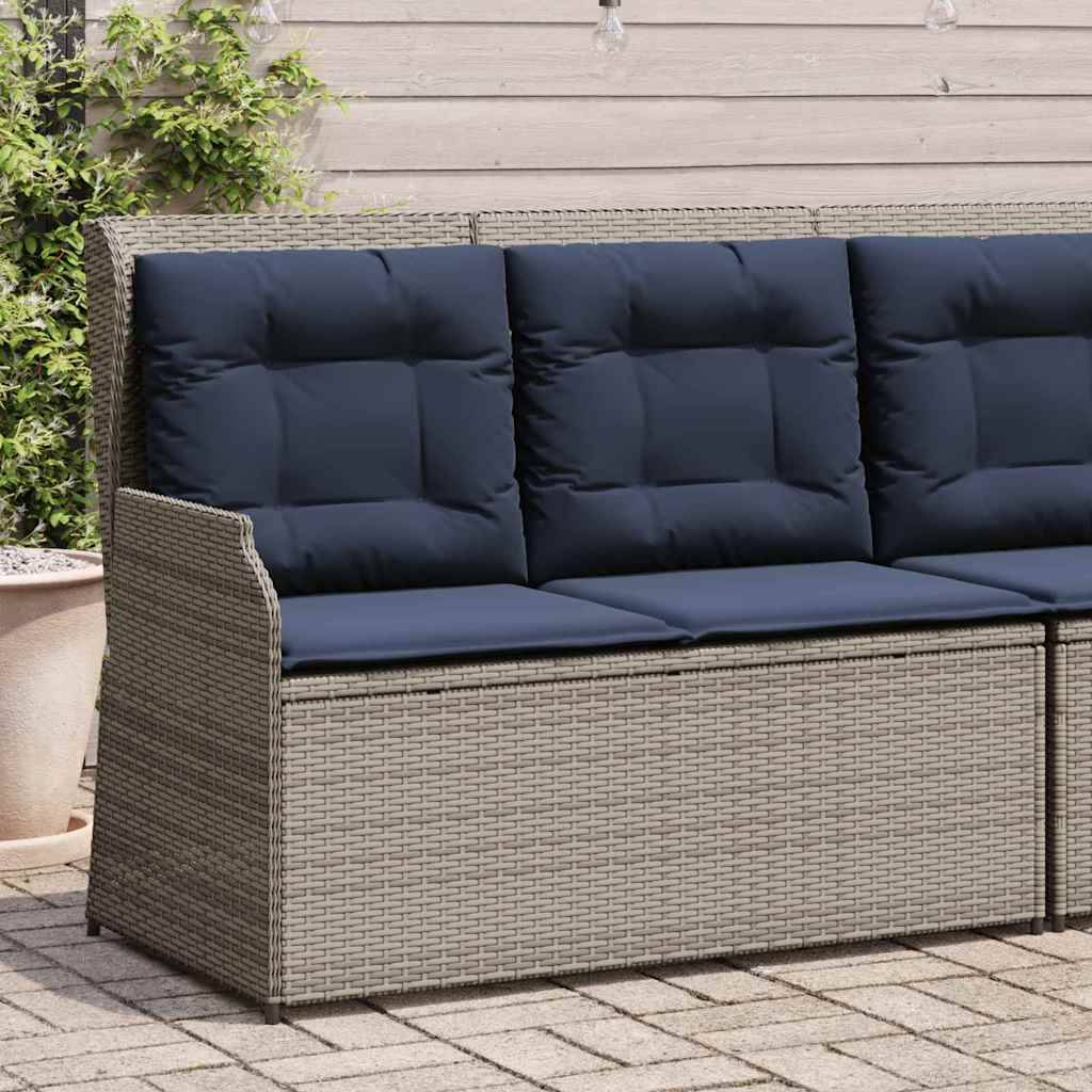 vidaXL Gartenbank Grau Poly-Rattan