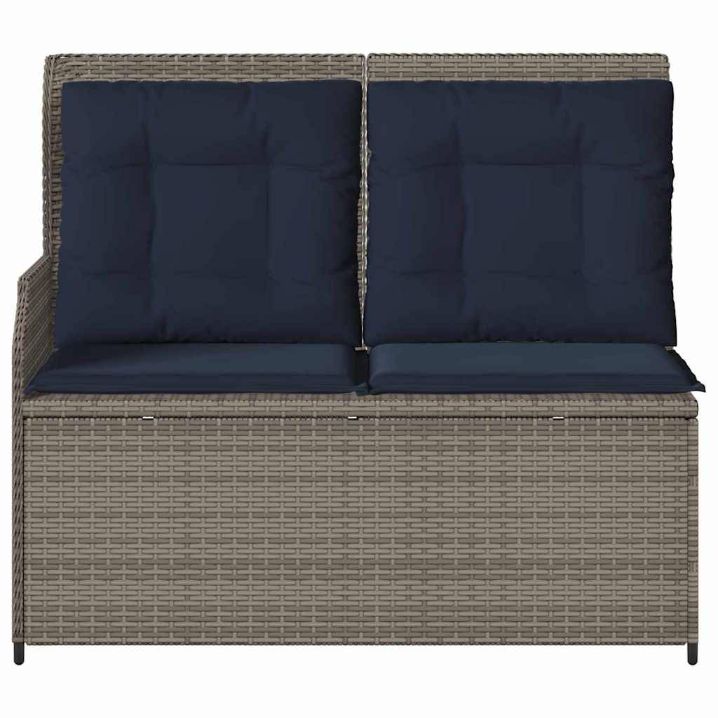 vidaXL Gartenbank Grau Poly-Rattan