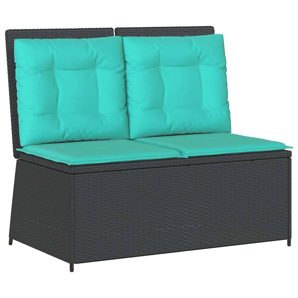 vidaXL Gartenbank Schwarz Poly-Rattan