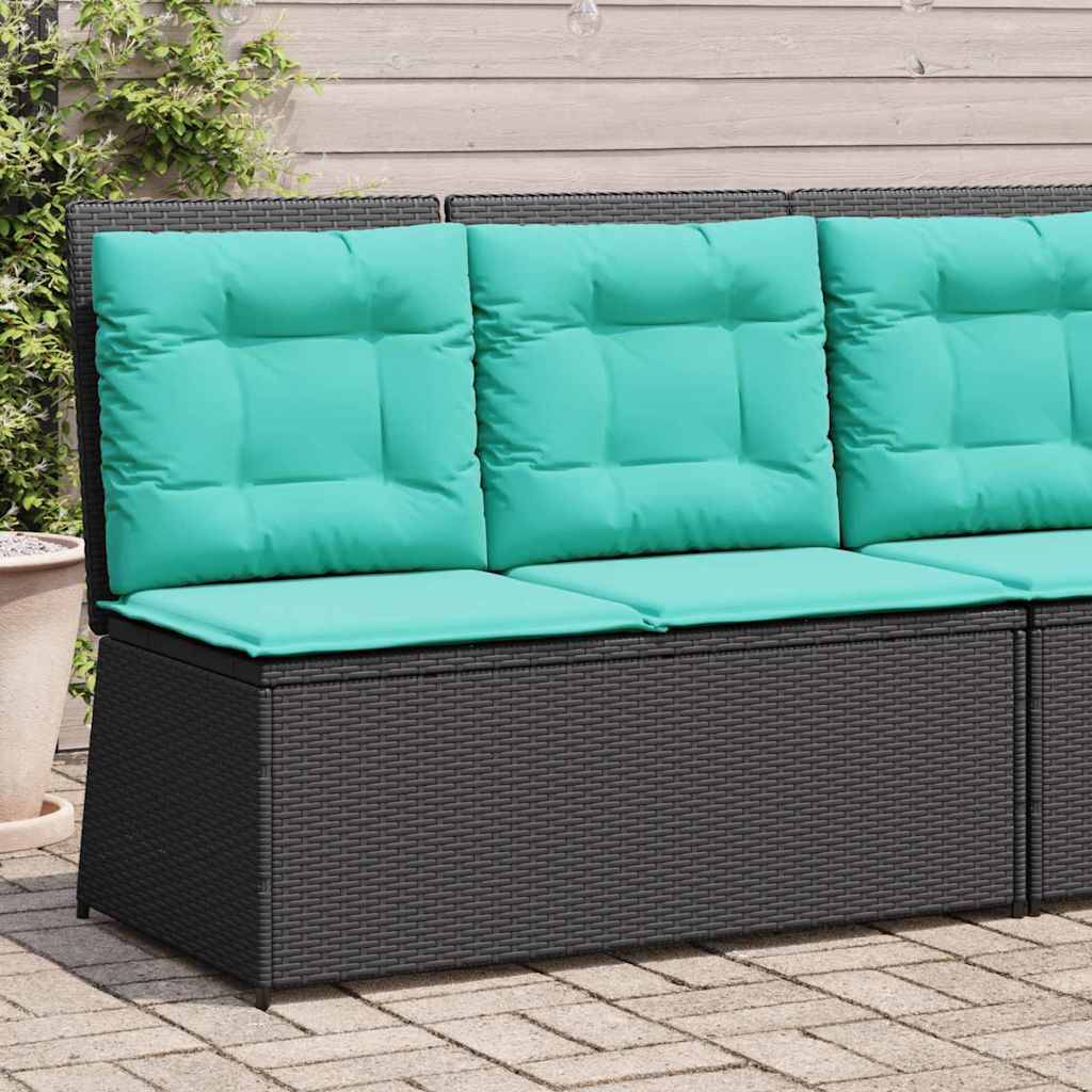 vidaXL Gartenbank Schwarz Poly-Rattan