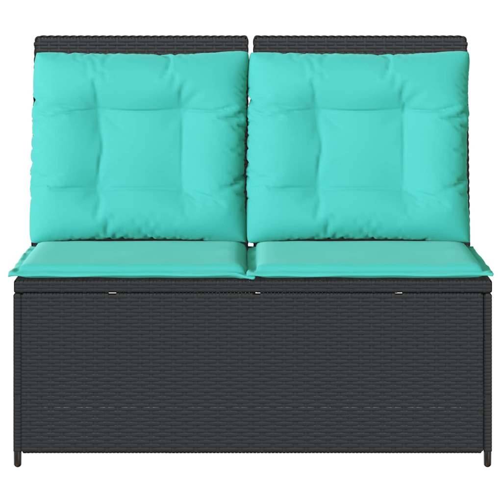 vidaXL Gartenbank Schwarz Poly-Rattan