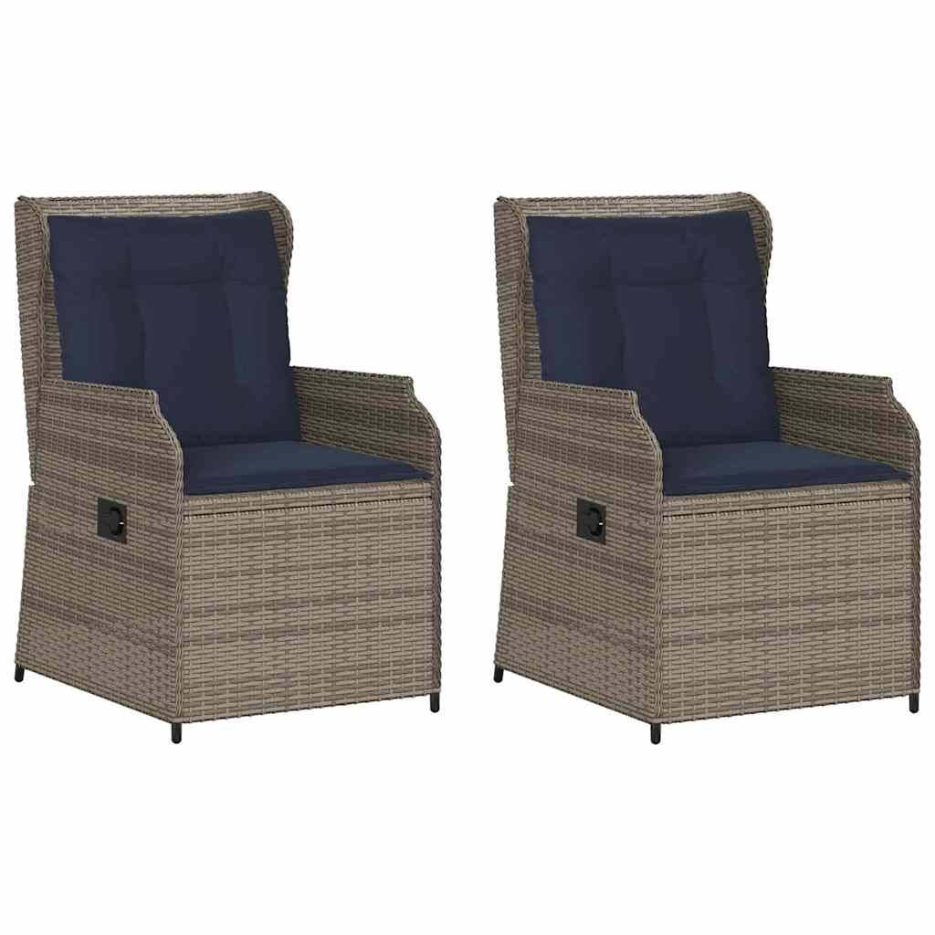 vidaXL Gartenbank 2 pcs Grau Poly-Rattan