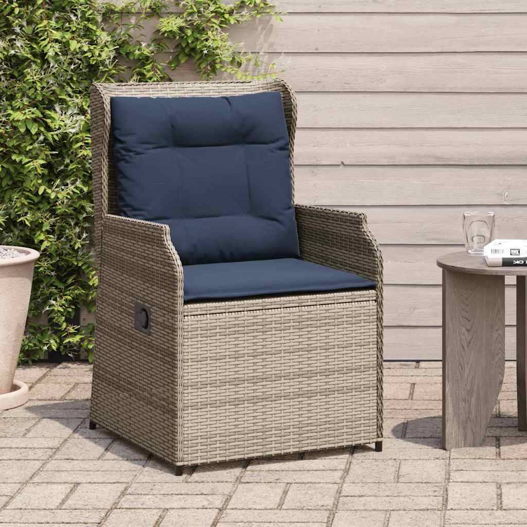vidaXL Gartenbank 2 pcs Grau Poly-Rattan