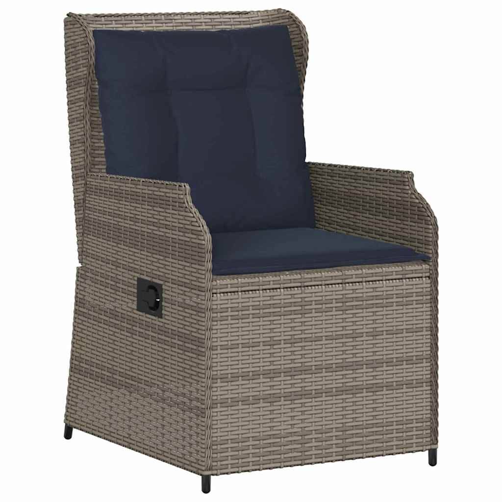 vidaXL Gartenbank 2 pcs Grau Poly-Rattan