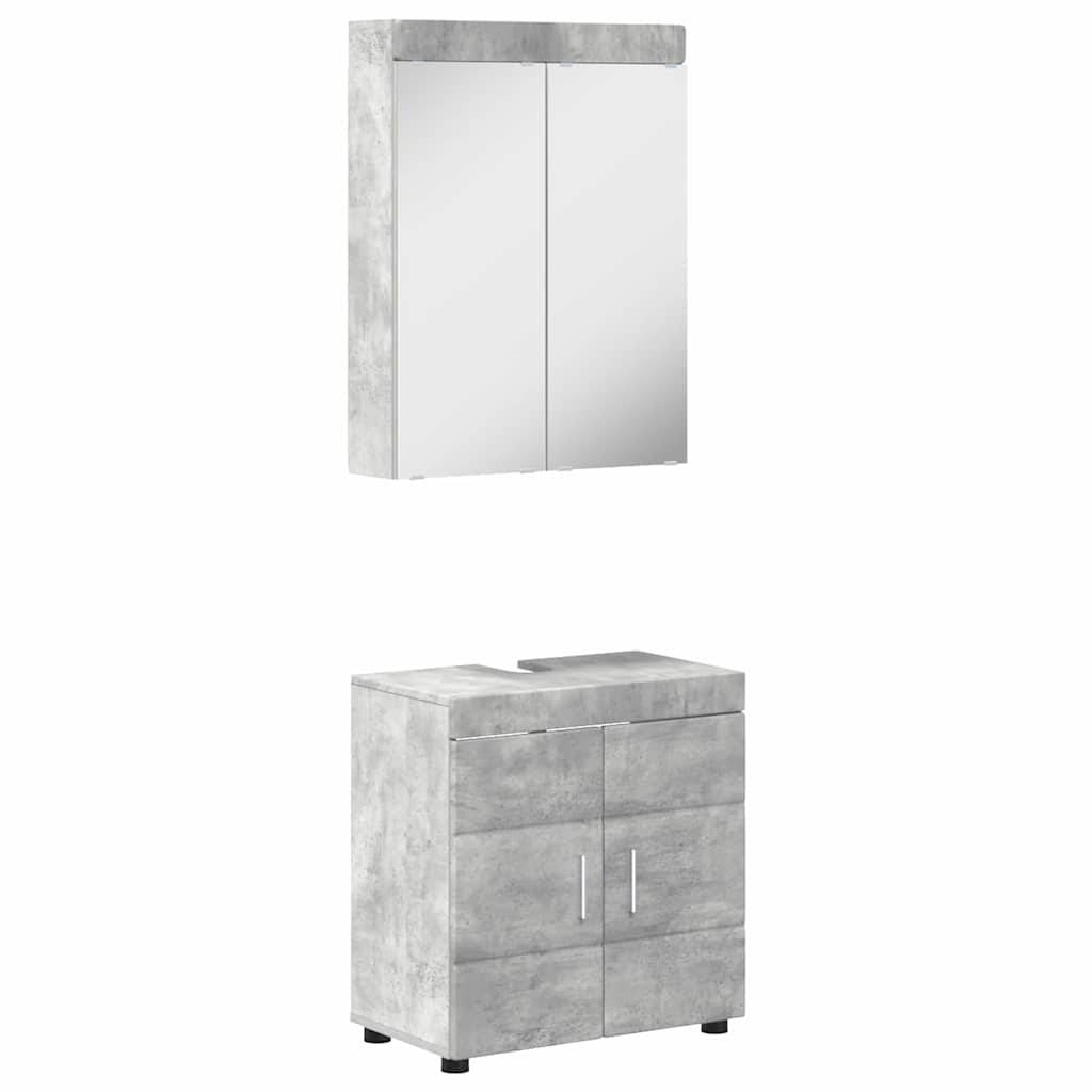 vidaXL Badezimmermöbel-Set TULUM 2 pcs Beton Grau 60 x 34 x 63 cm