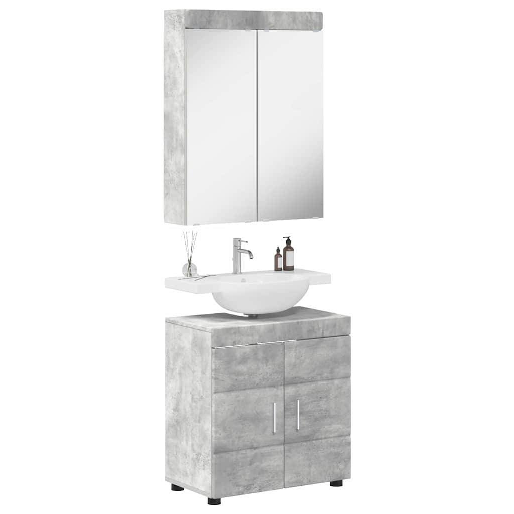 vidaXL Badezimmermöbel-Set TULUM 2 pcs Beton Grau 60 x 34 x 63 cm