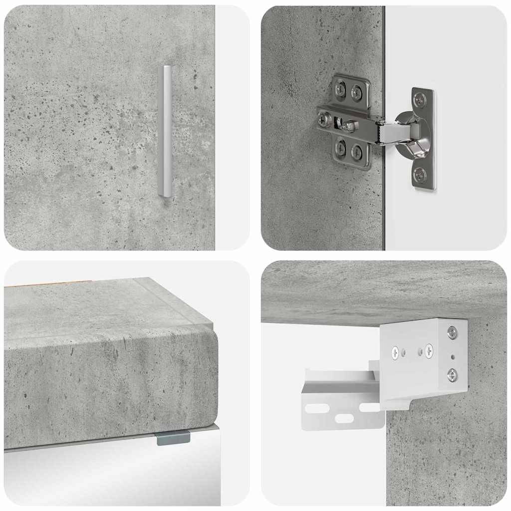vidaXL Badezimmermöbel-Set TULUM 3 pcs Beton Grau 60 x 34 x 63 cm