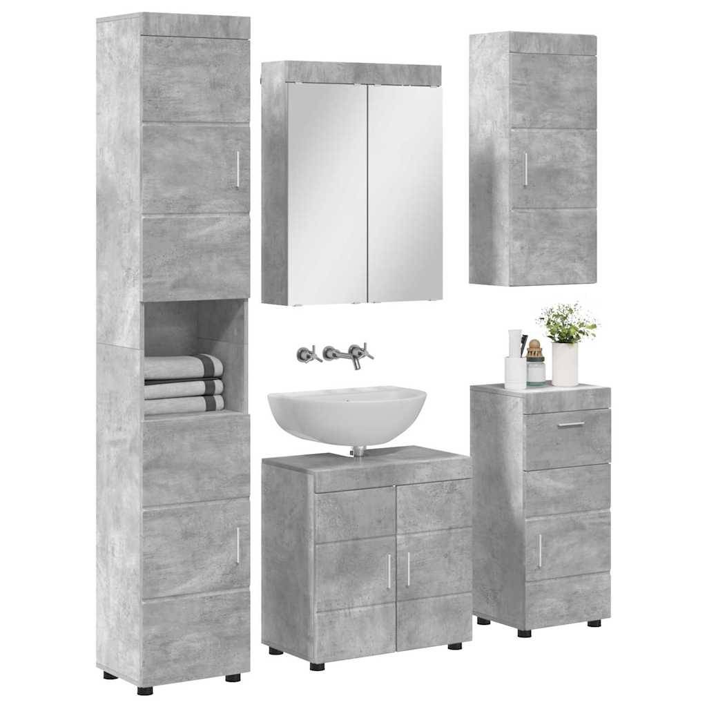 vidaXL Badezimmermöbel-Set TULUM 5 pcs Beton Grau 60 x 34 x 63 cm