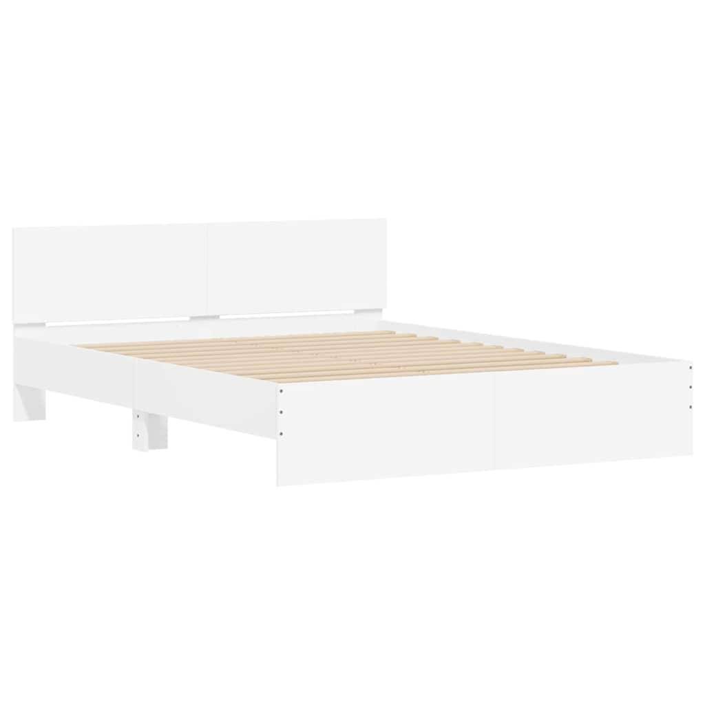 vidaXL Bettrahmen Wandmontage Weiß 152 x 203 cm Holzwerkstoff