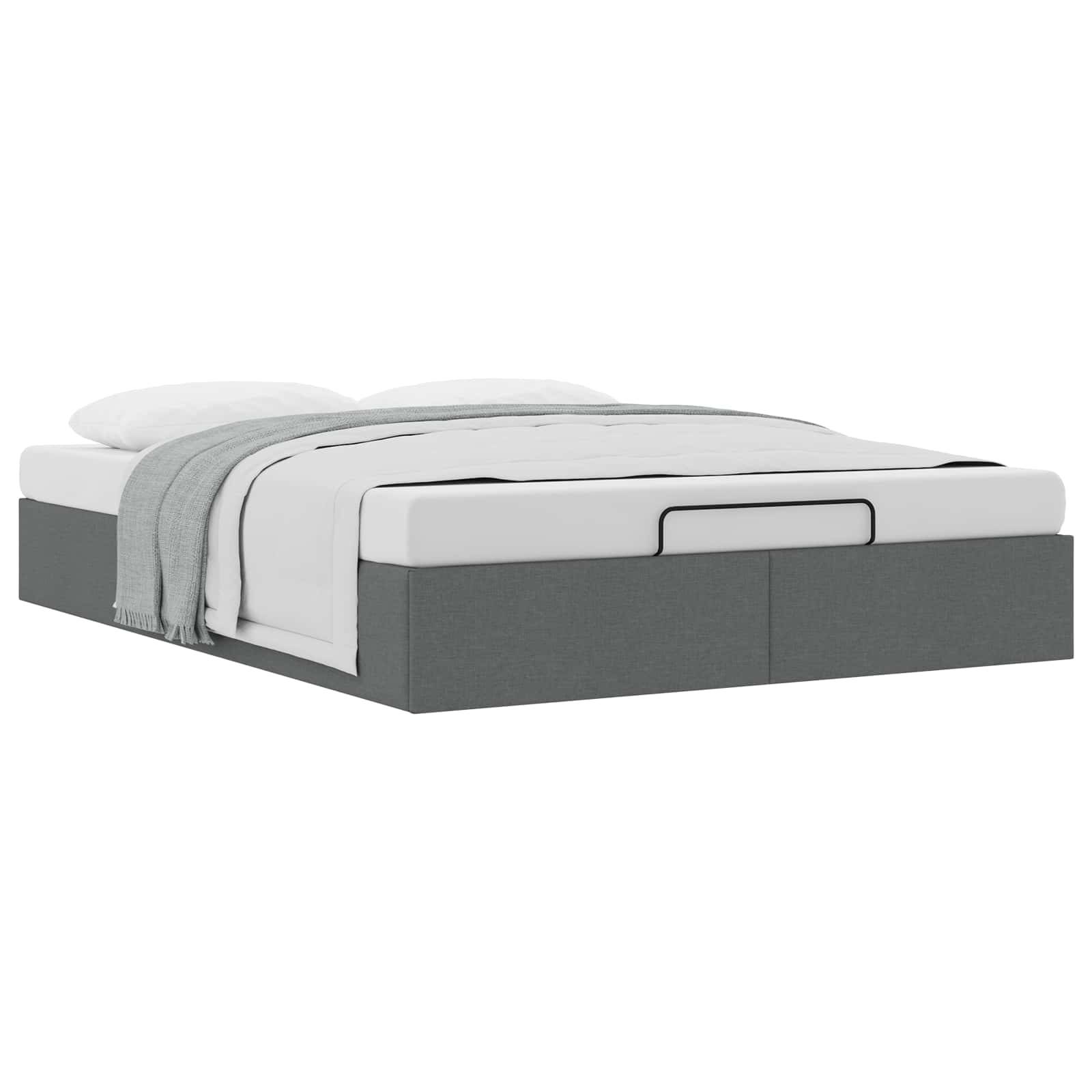 vidaXL Ottoman Bettgestell Dunkelgrau 152 x 203 cm Stoff