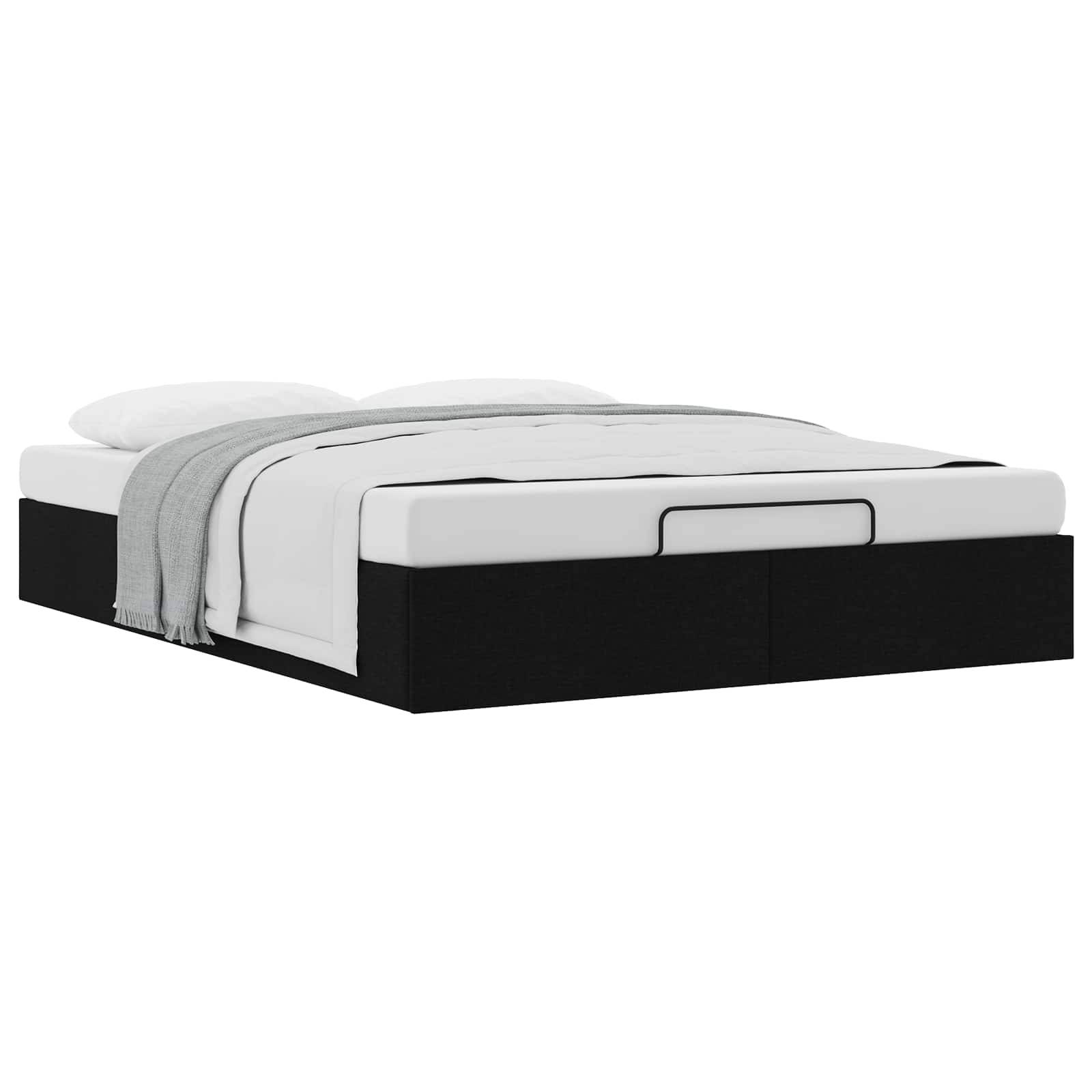 vidaXL Ottoman Bettgestell Schwarz 152 x 203 cm Stoff