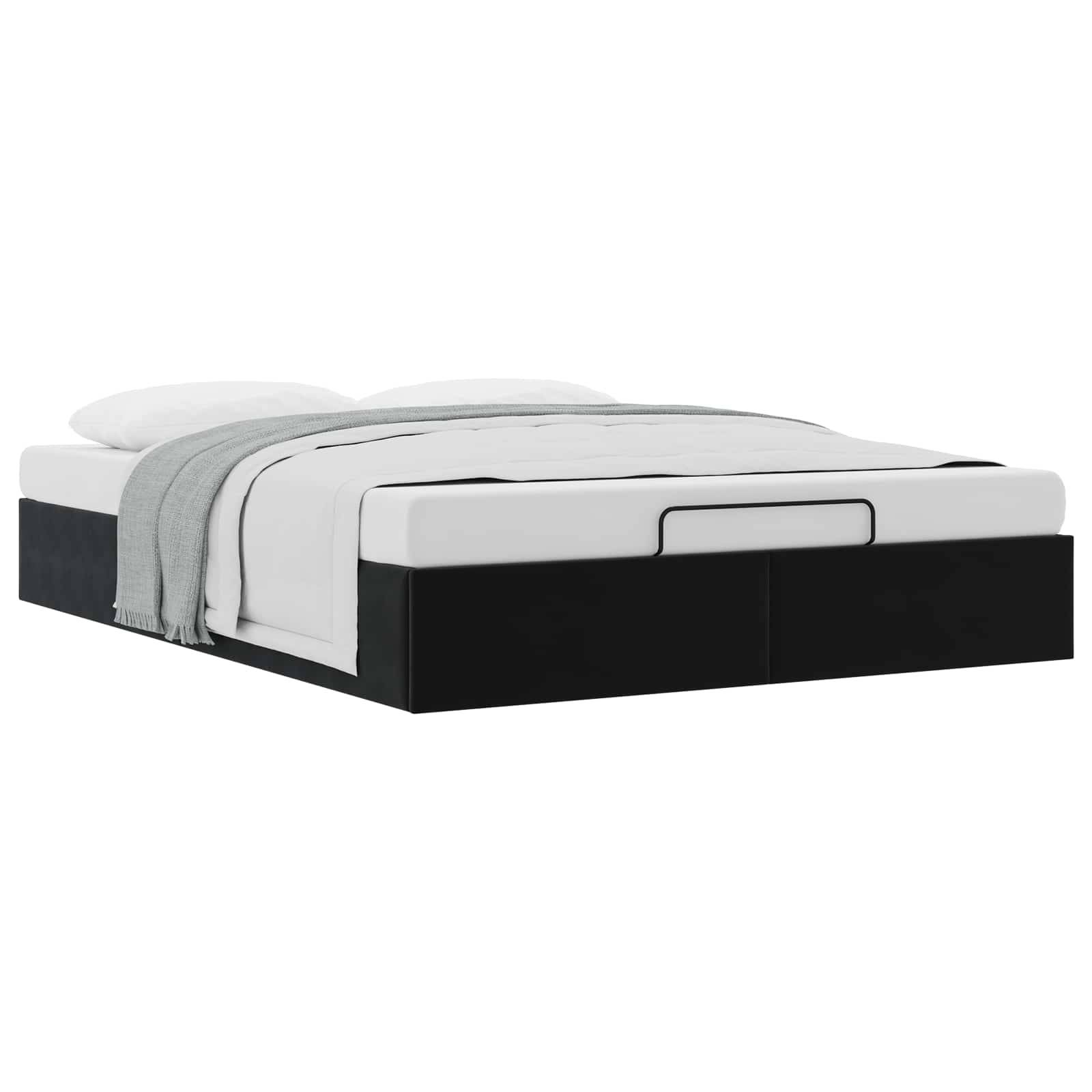 vidaXL Ottoman Bettgestell Schwarz 152 x 203 cm Samt